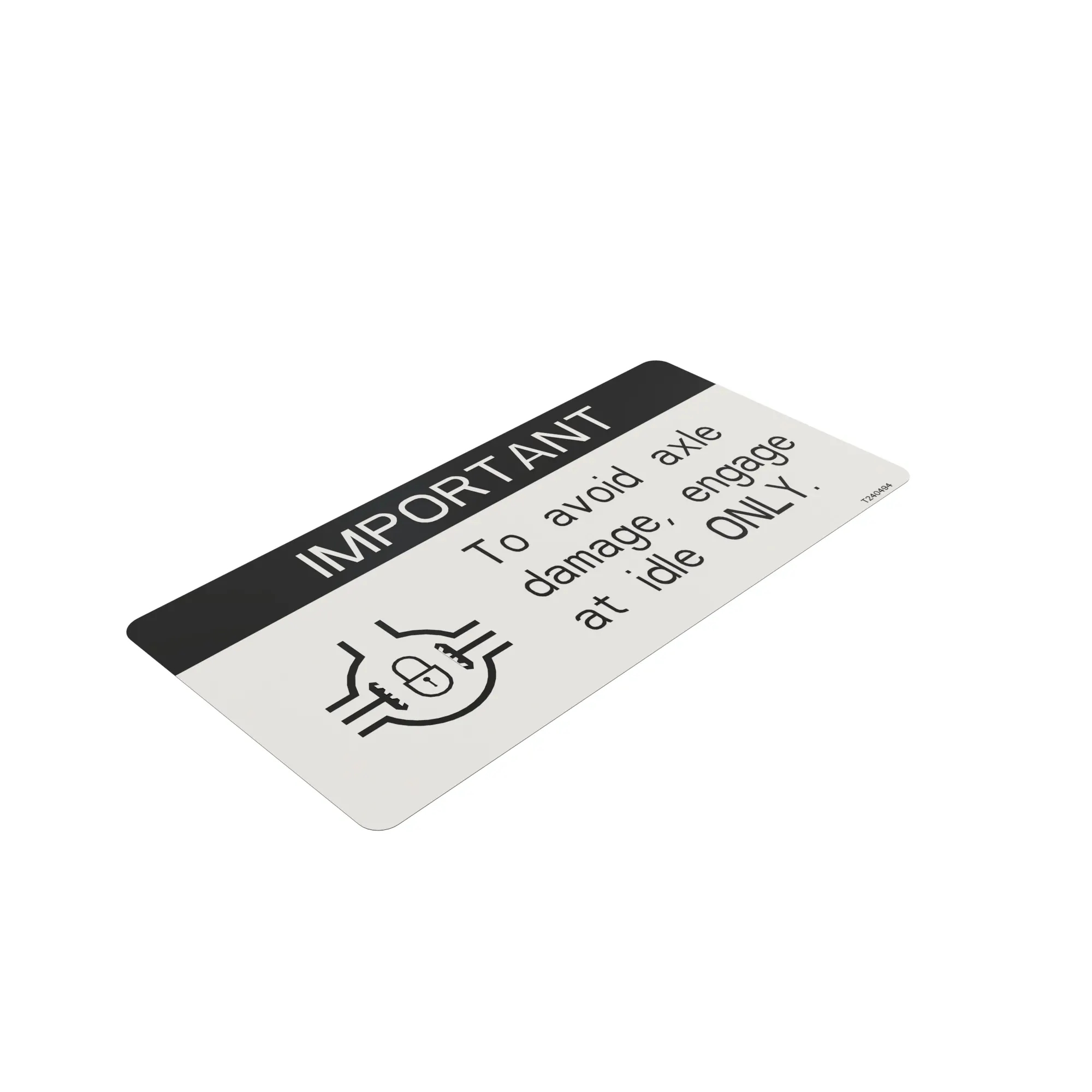 John Deere Differential Lock Usage Label - T240494