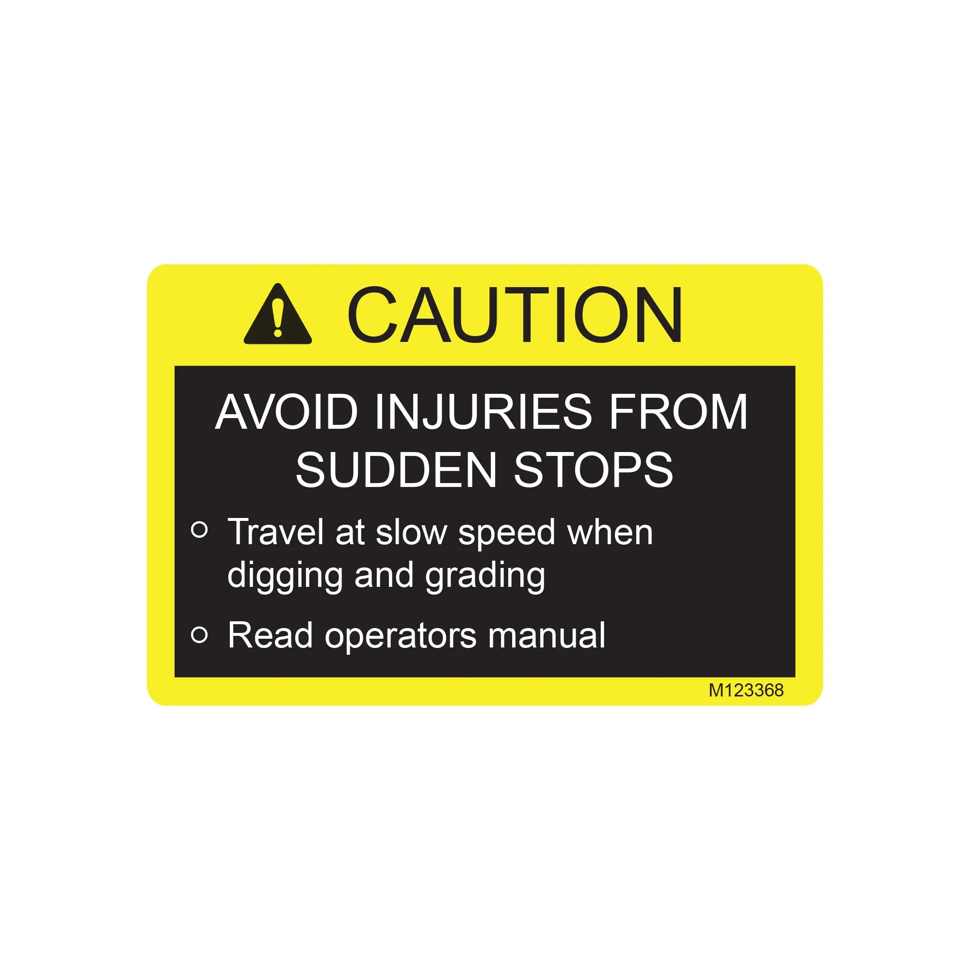 John Deere Caution Label - M123368