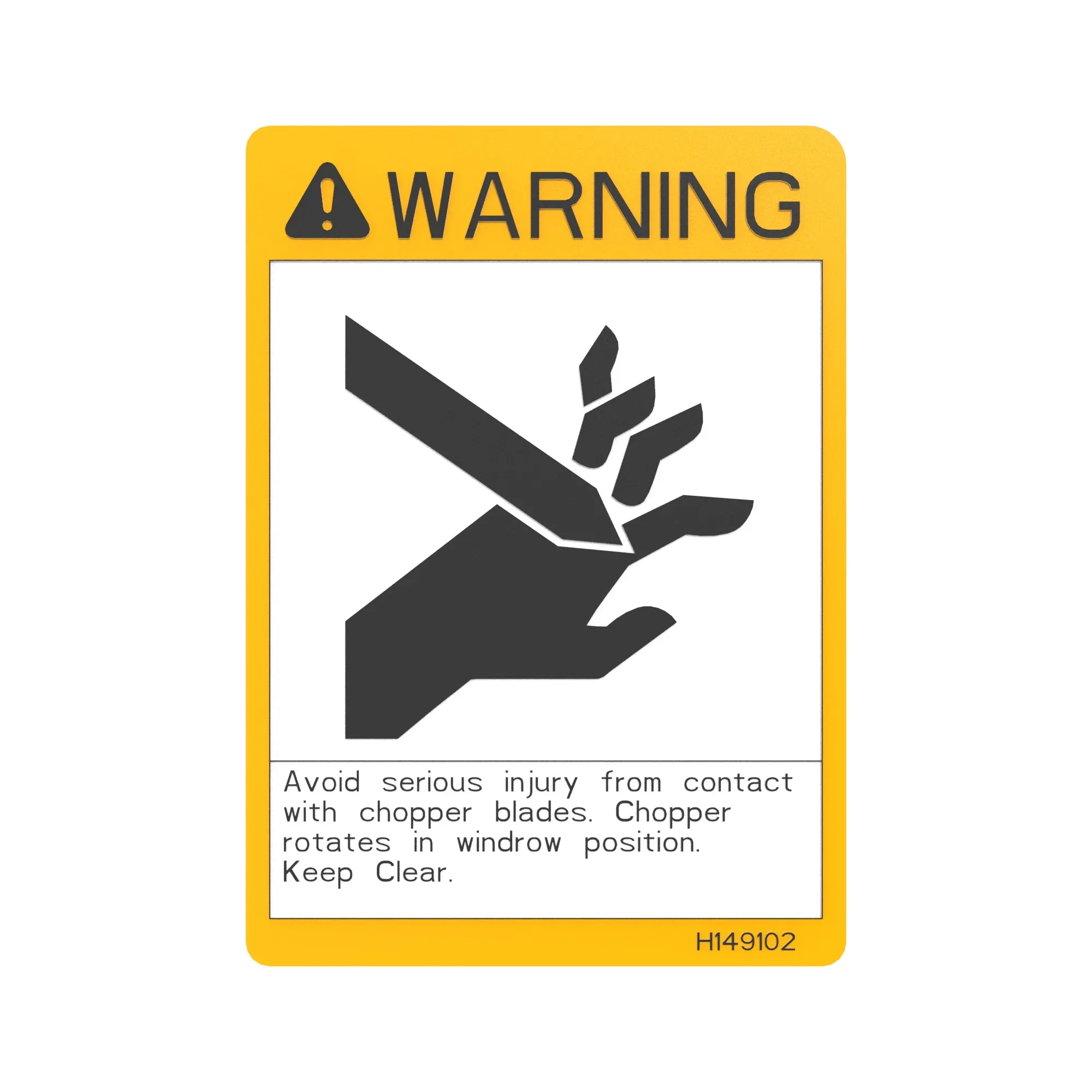 SIGN, WARNING, CHOPPER POSITION