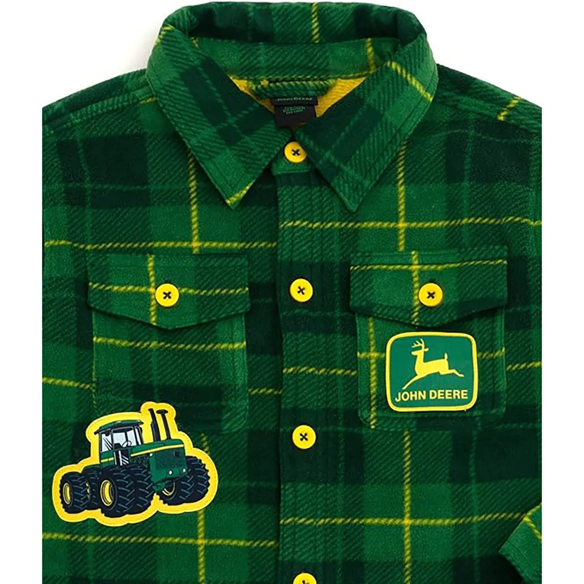 Toddler's Plaid Tractor Shacket