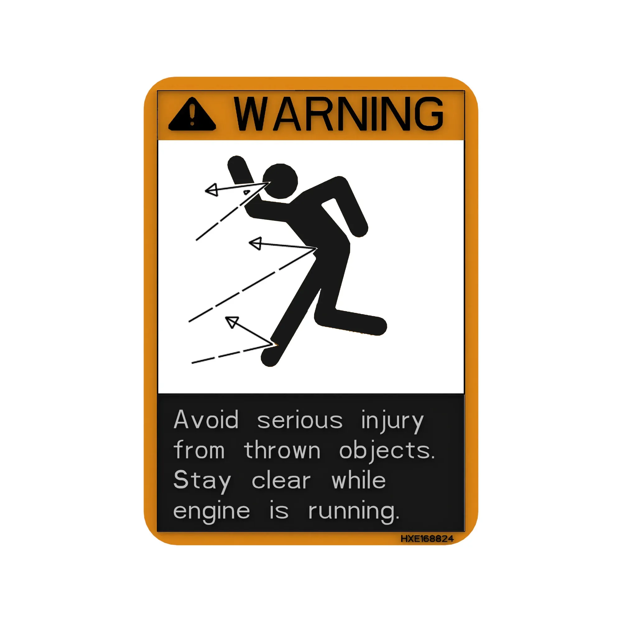 John Deere Warning Safety Sign - HXE168824