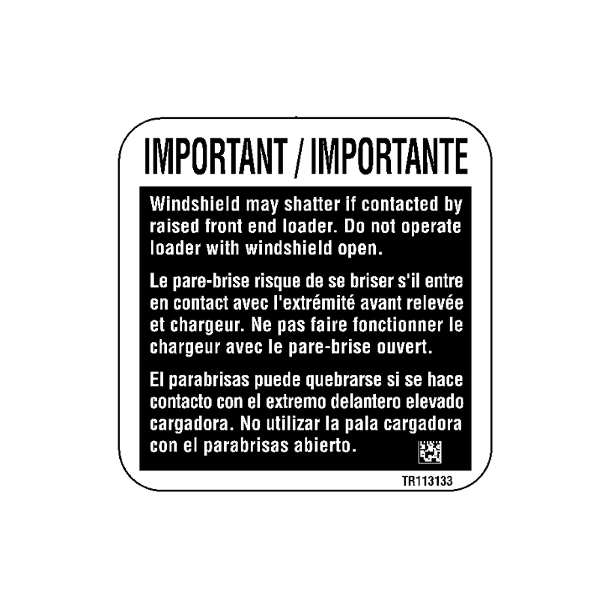 John Deere Caution Label - TR113133