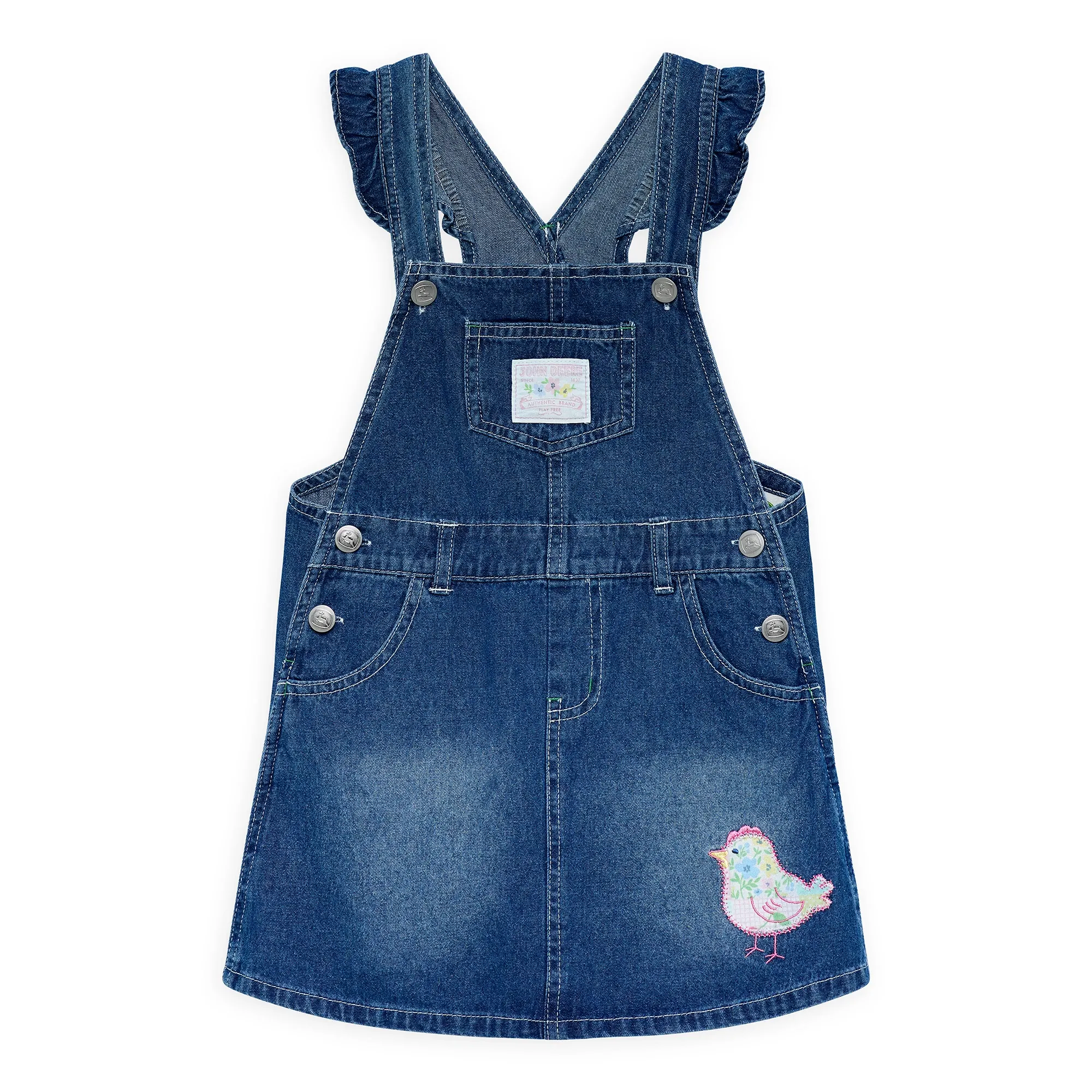 Toddlers Patchwork Denim Jumper & T-Shirt Set