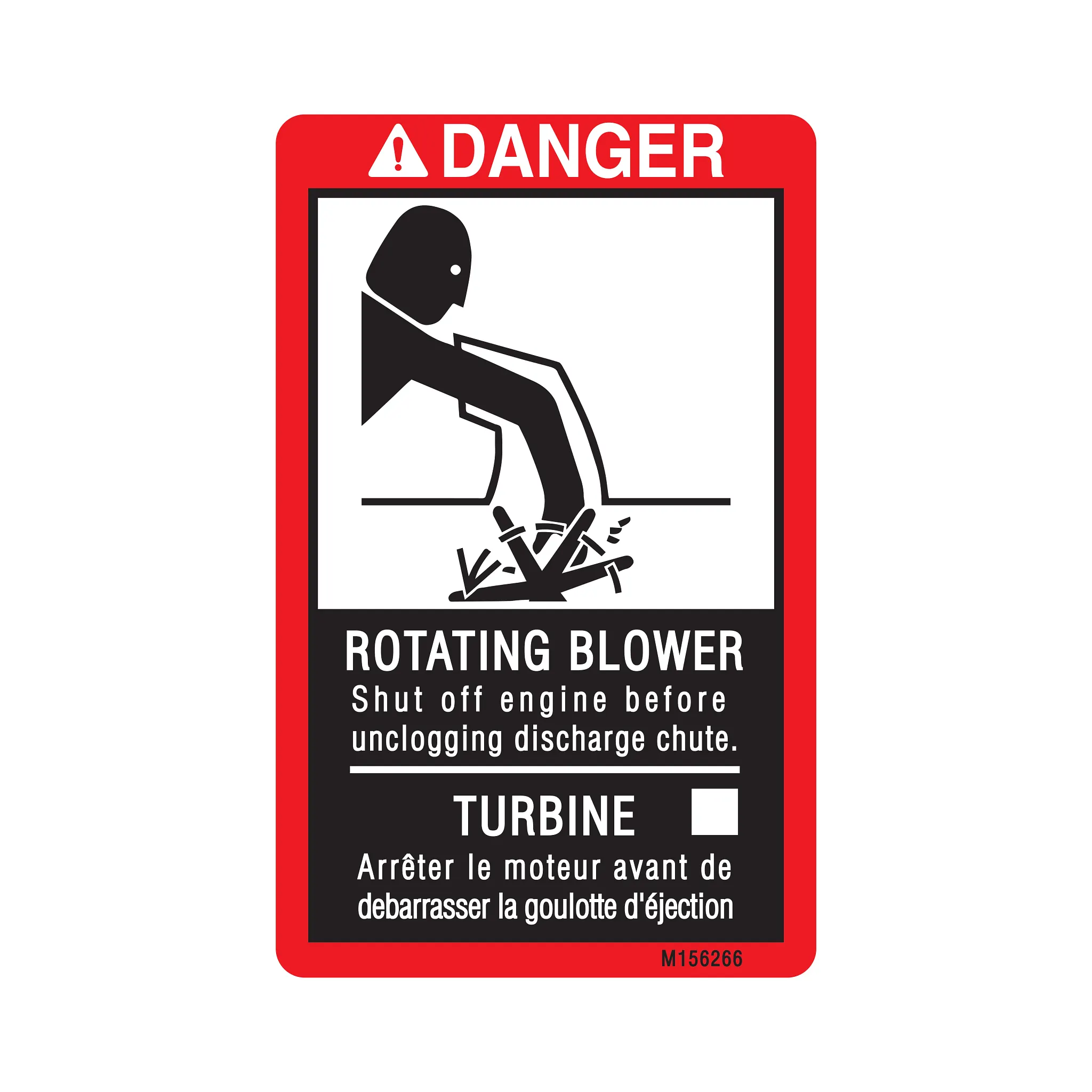 John Deere Danger Label, English and French - M156266