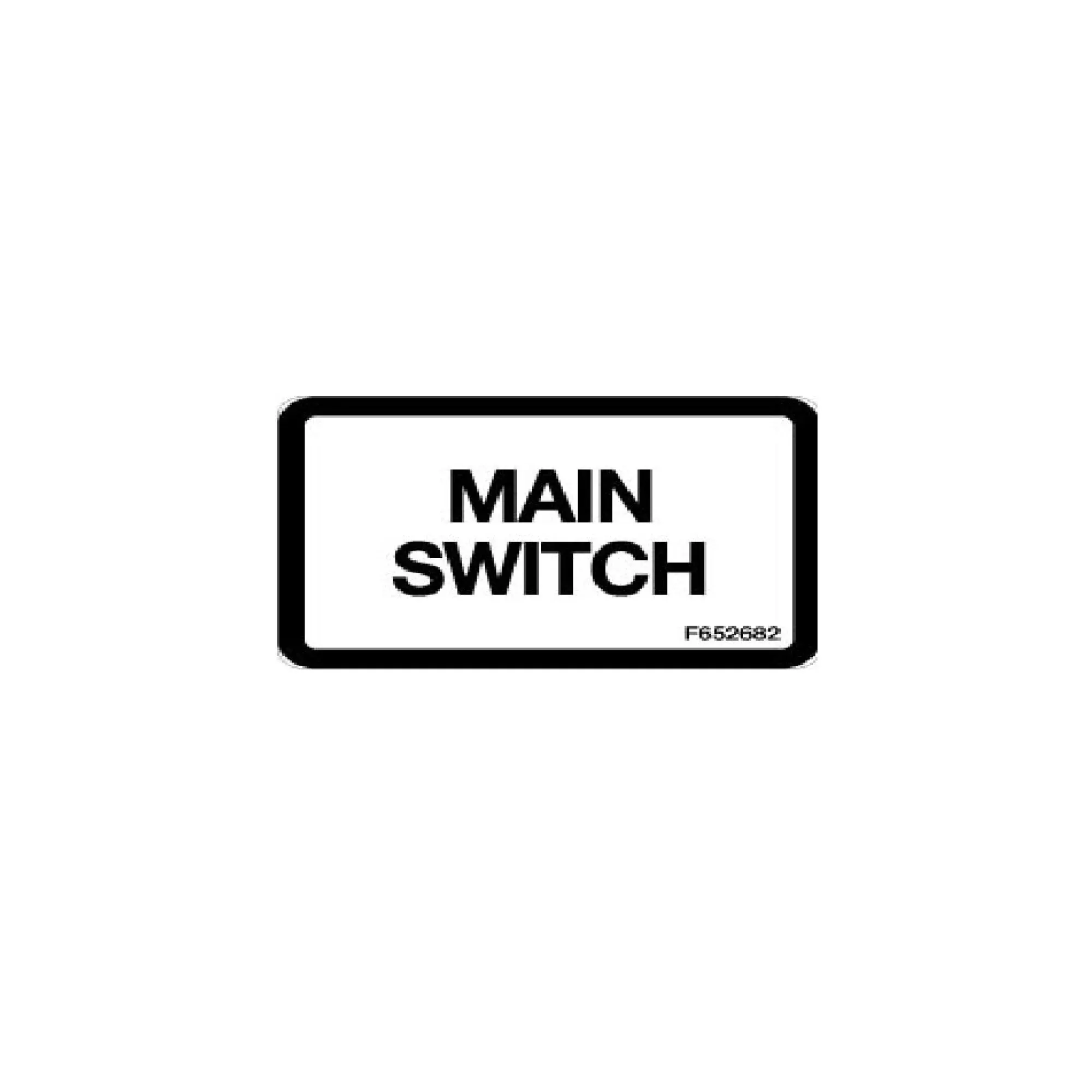 John Deere Label, Main Switch - F652682