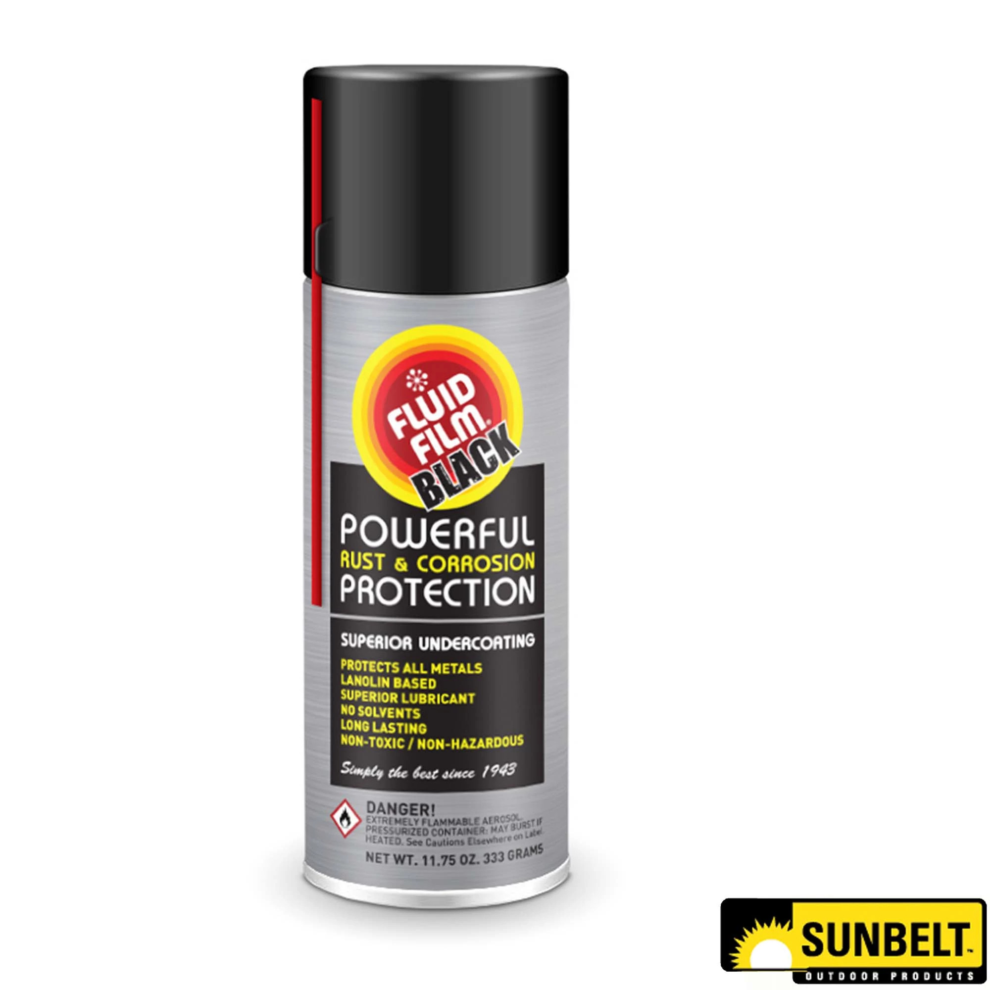 Sunbelt Fluid Film Black Rust and Corrosion Protection, 333 gram (11.75 Oz) Aerosol - A-B1AC406