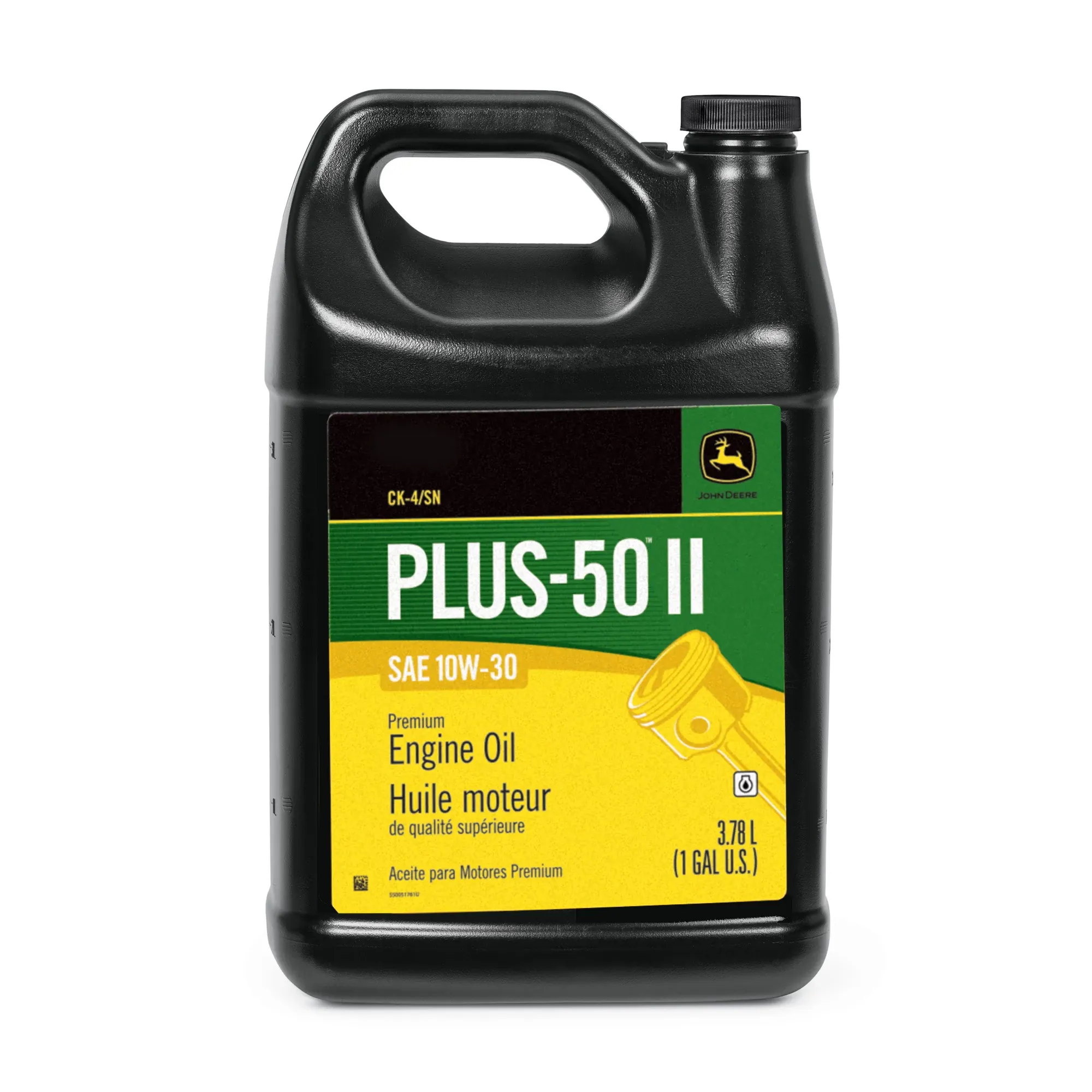 John Deere Premium Engine Oil, Plus-50™ II, SAE 10W-30, API CK4/SN, 3.78 Liter (1 Gallon) - TY26668
