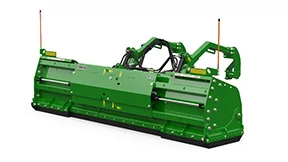 Computer-generated front-left graphic of a green Expandable Snow Blade