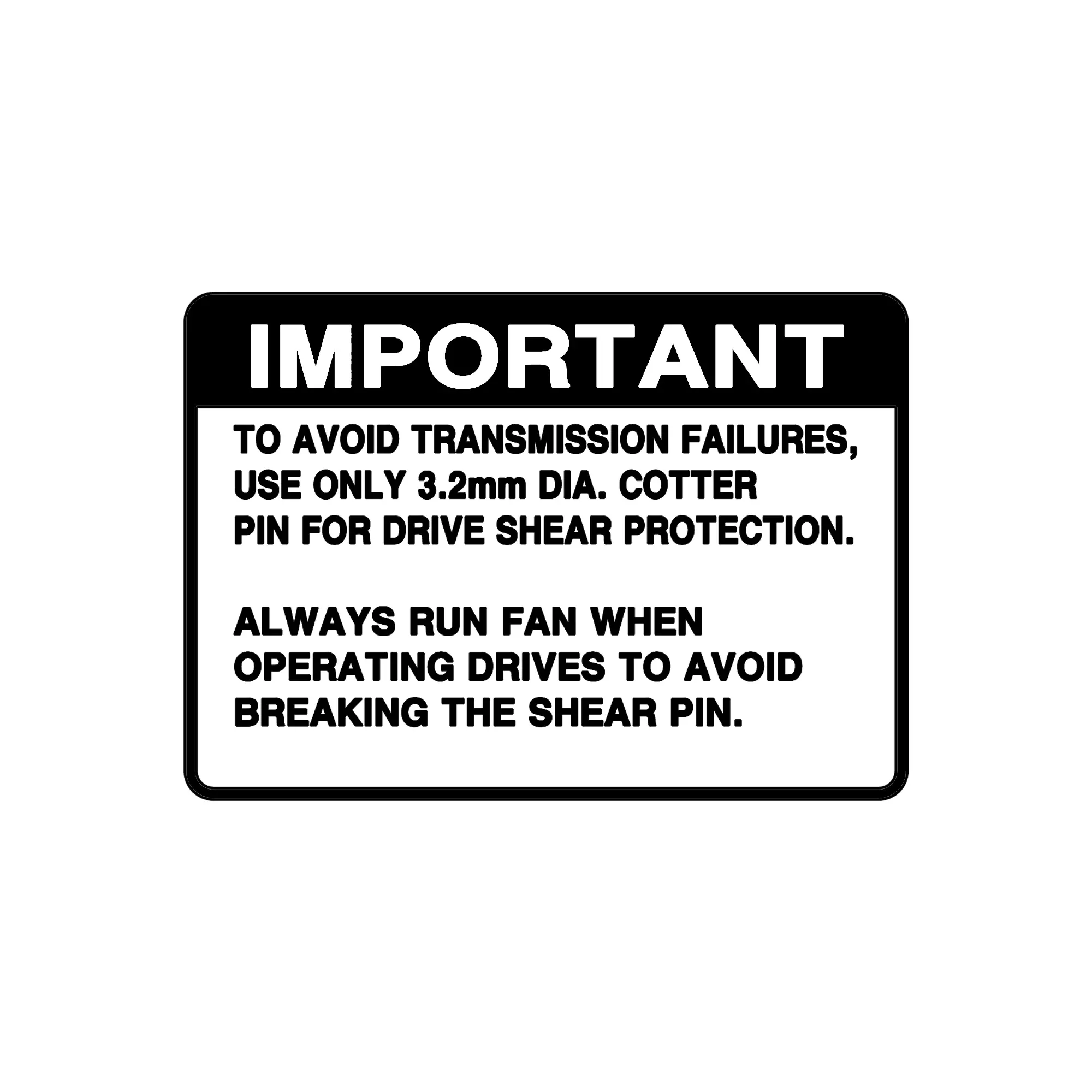 John Deere Shear PIN Decal - A76291