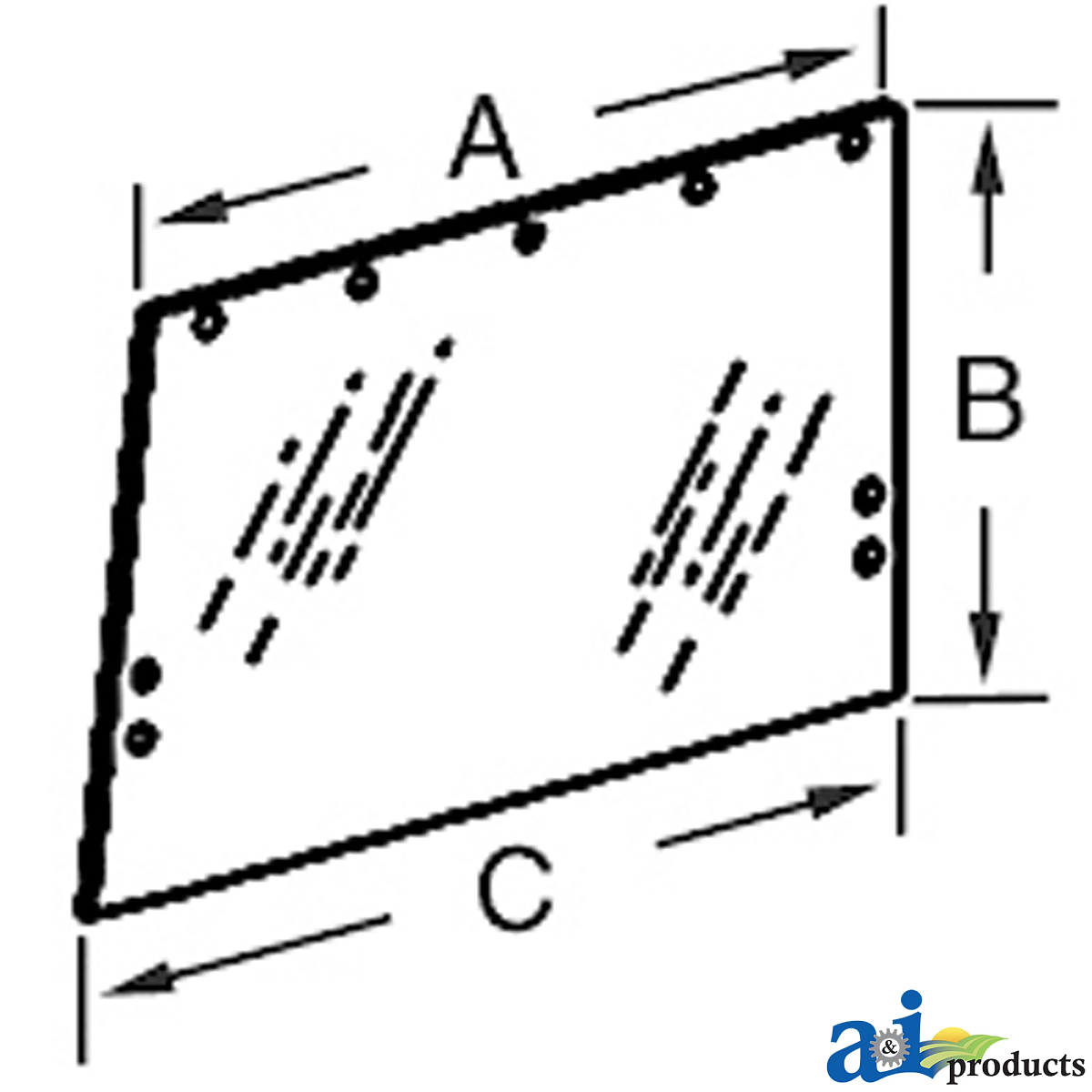 A&I Products Side Cab Glass Windowpane - A-R50757