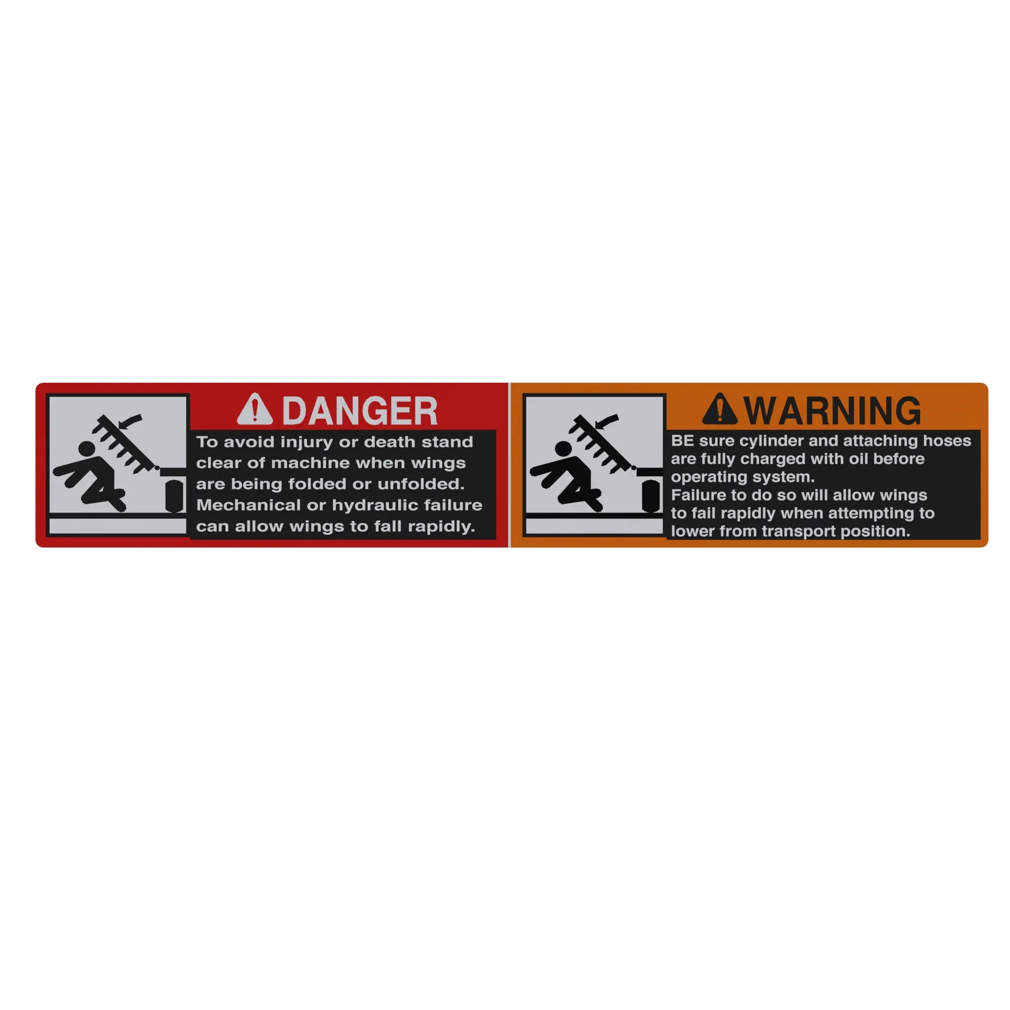 John Deere 50 ft and 60 ft Warning Sign - A77721