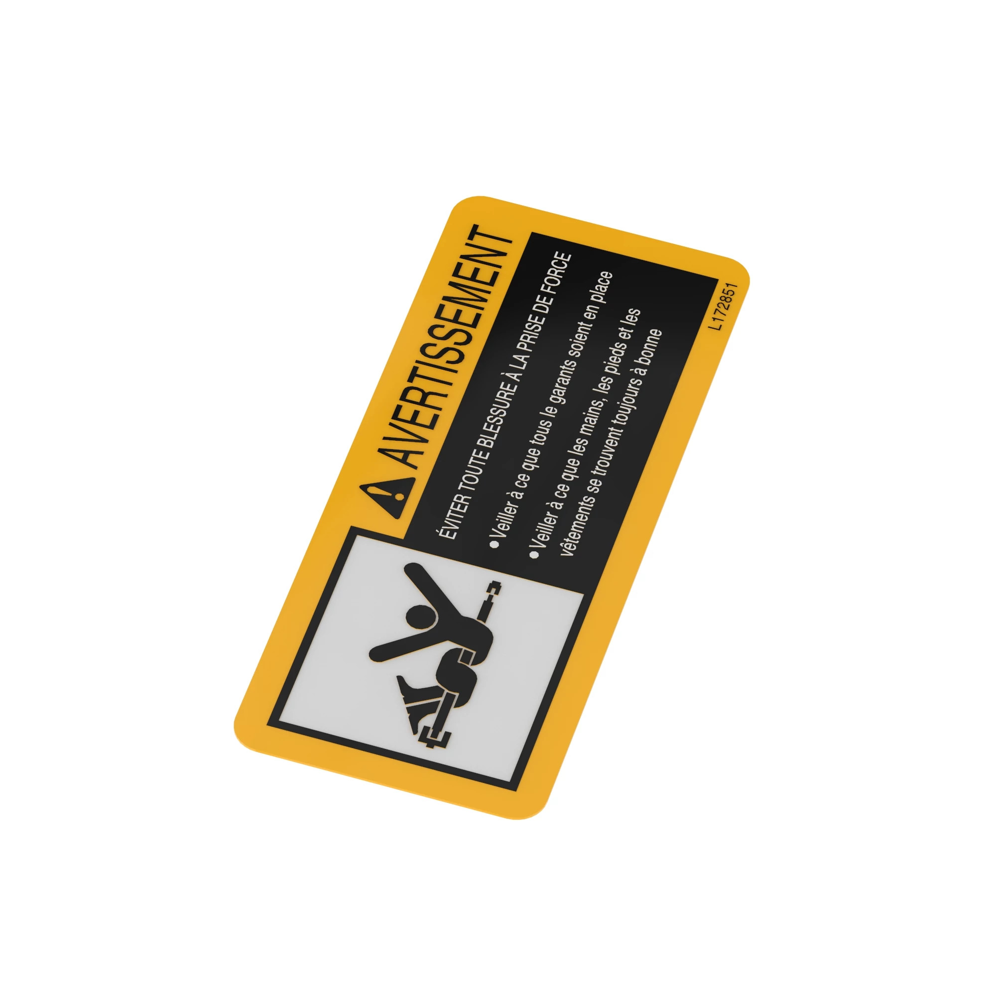 LABEL, WARNING  FRONT PTO (FRENCH L