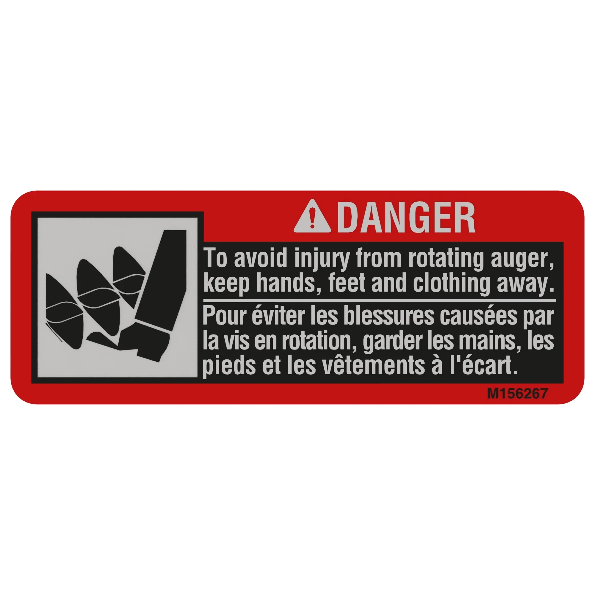 John Deere Danger Label, English and French - M156267