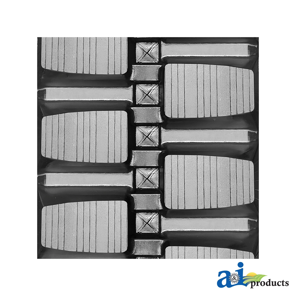 A&I Products Block Tread Pattern (E1) Rubber Track, Width 400 mm, Pitch 86 mm, Links 52 - A-4008652E1