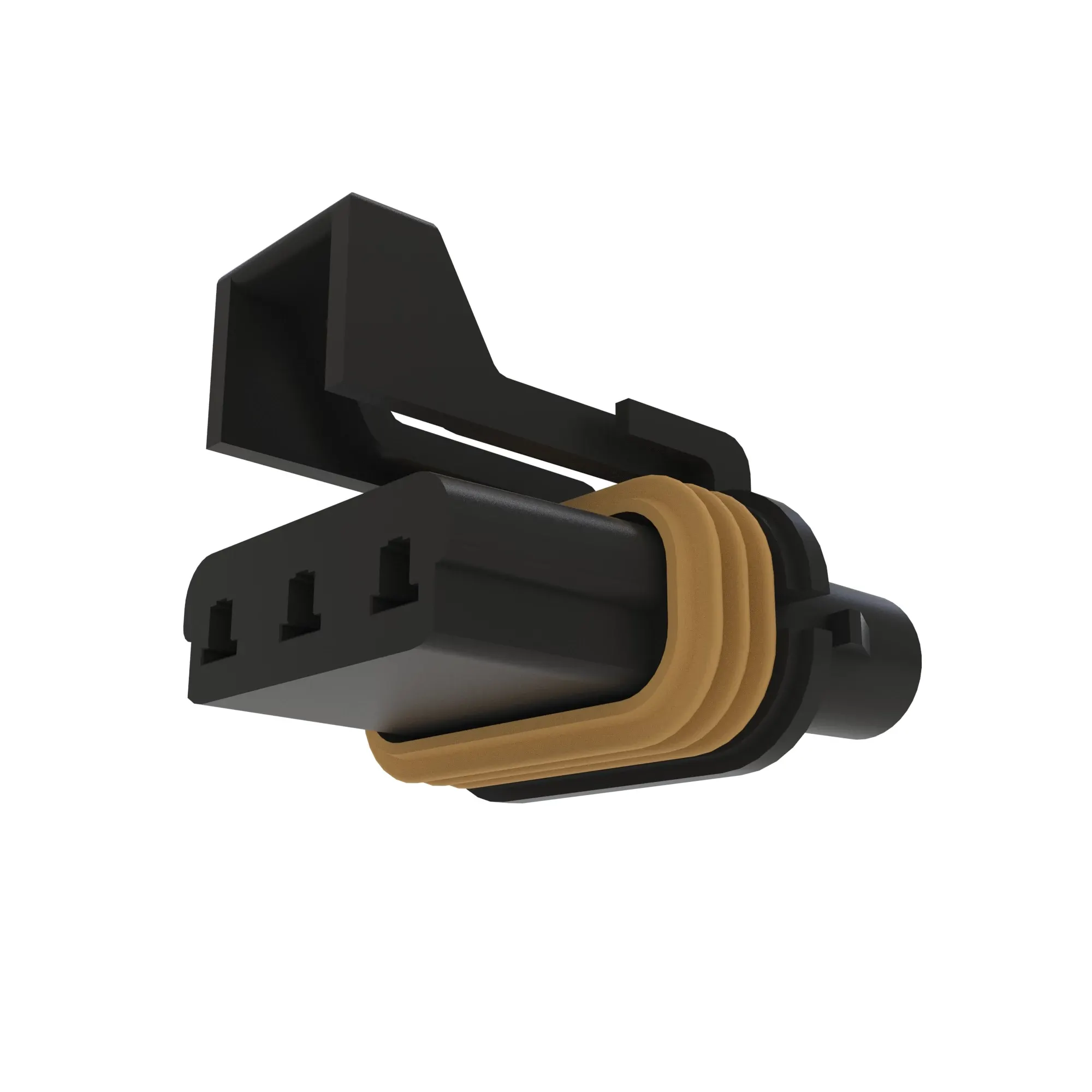 John Deere Black External Electrical Connector Housing, 3 Cavities - 57M7280