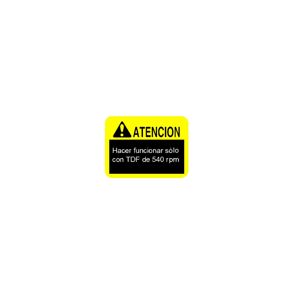 Label (540 PTO RPM - Spanish)