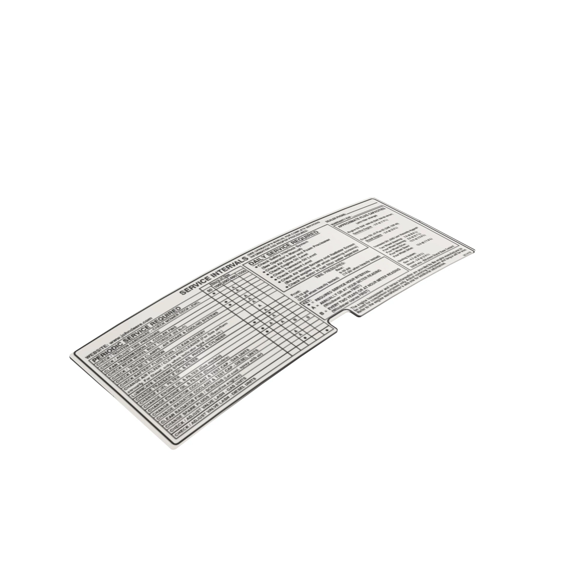 Label, Service Chart Signature Seri