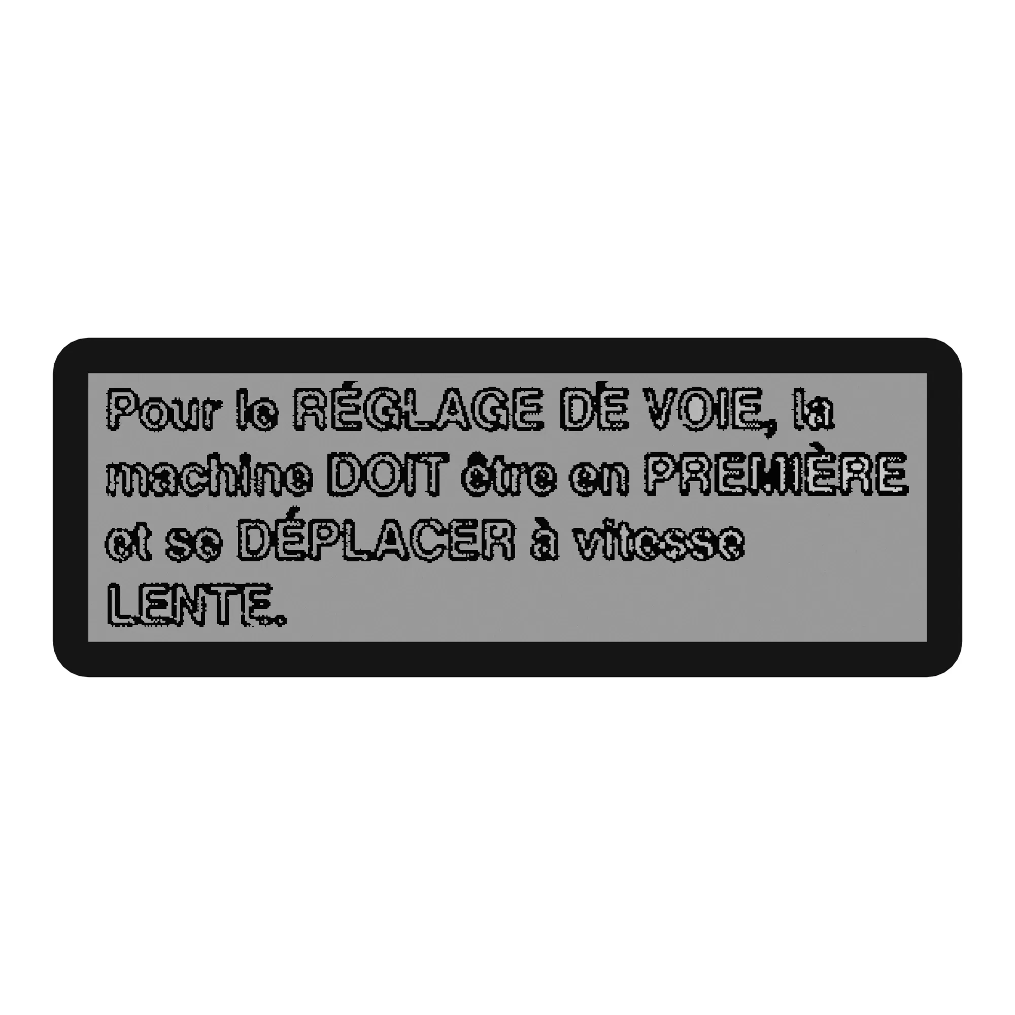 John Deere Tread Adjust Label, French - N208408