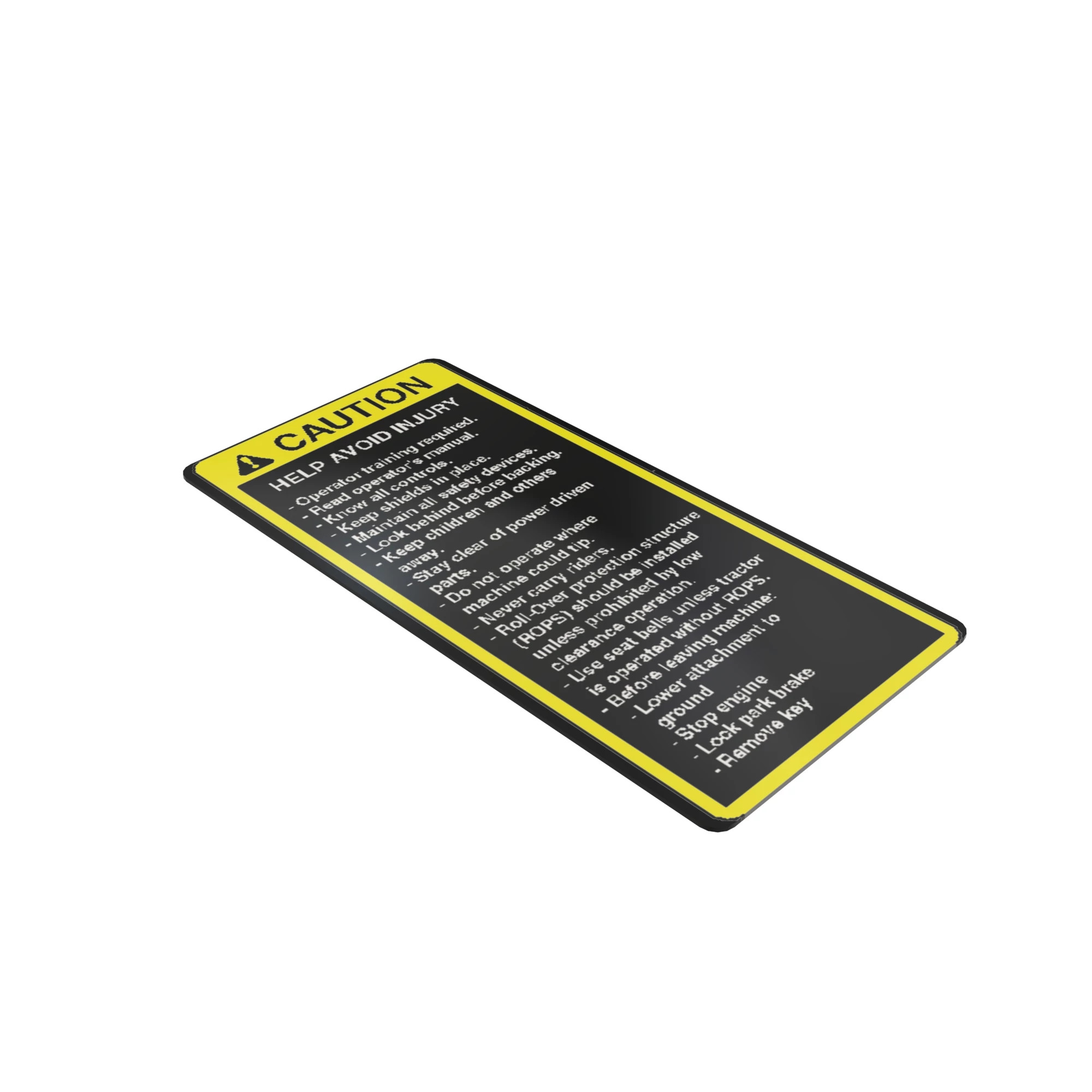 LABEL, CAUTION (ENGLISH)