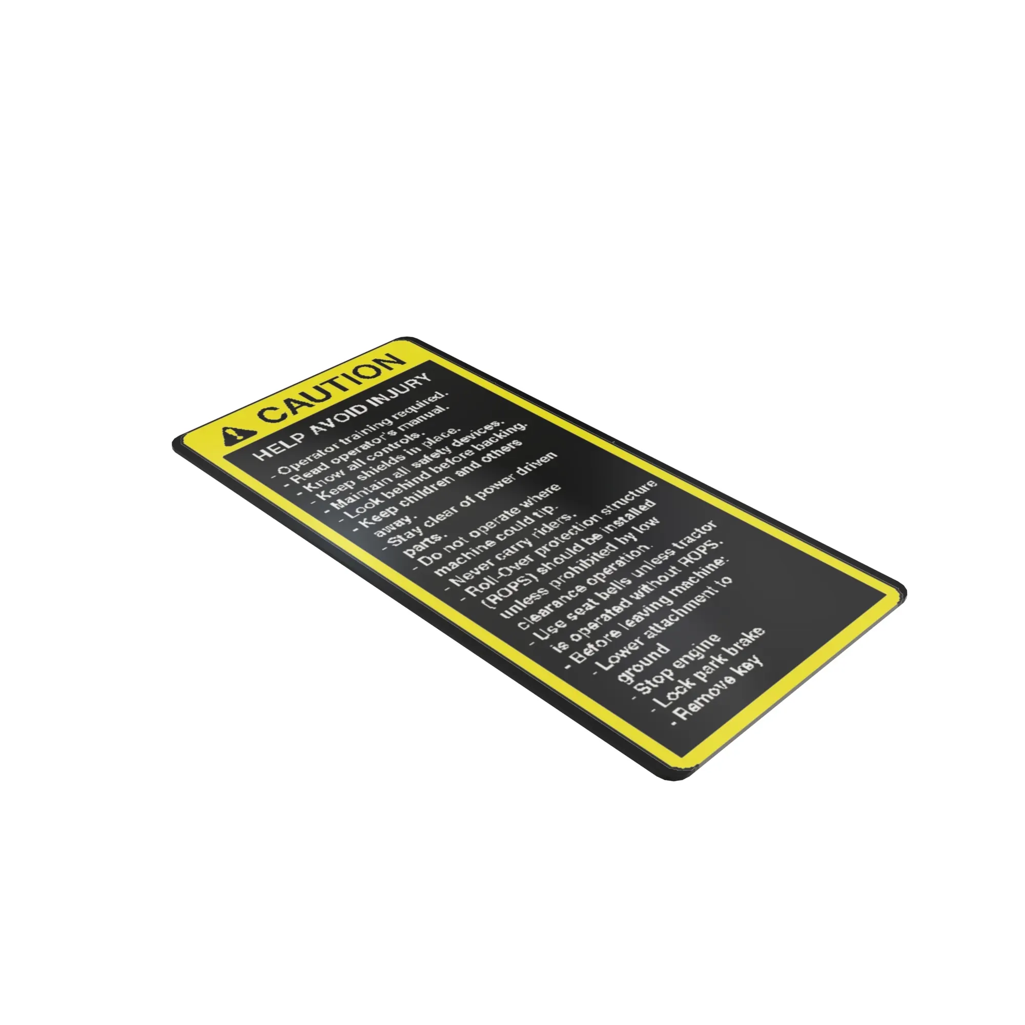 John Deere Caution Label, English - TCU13294
