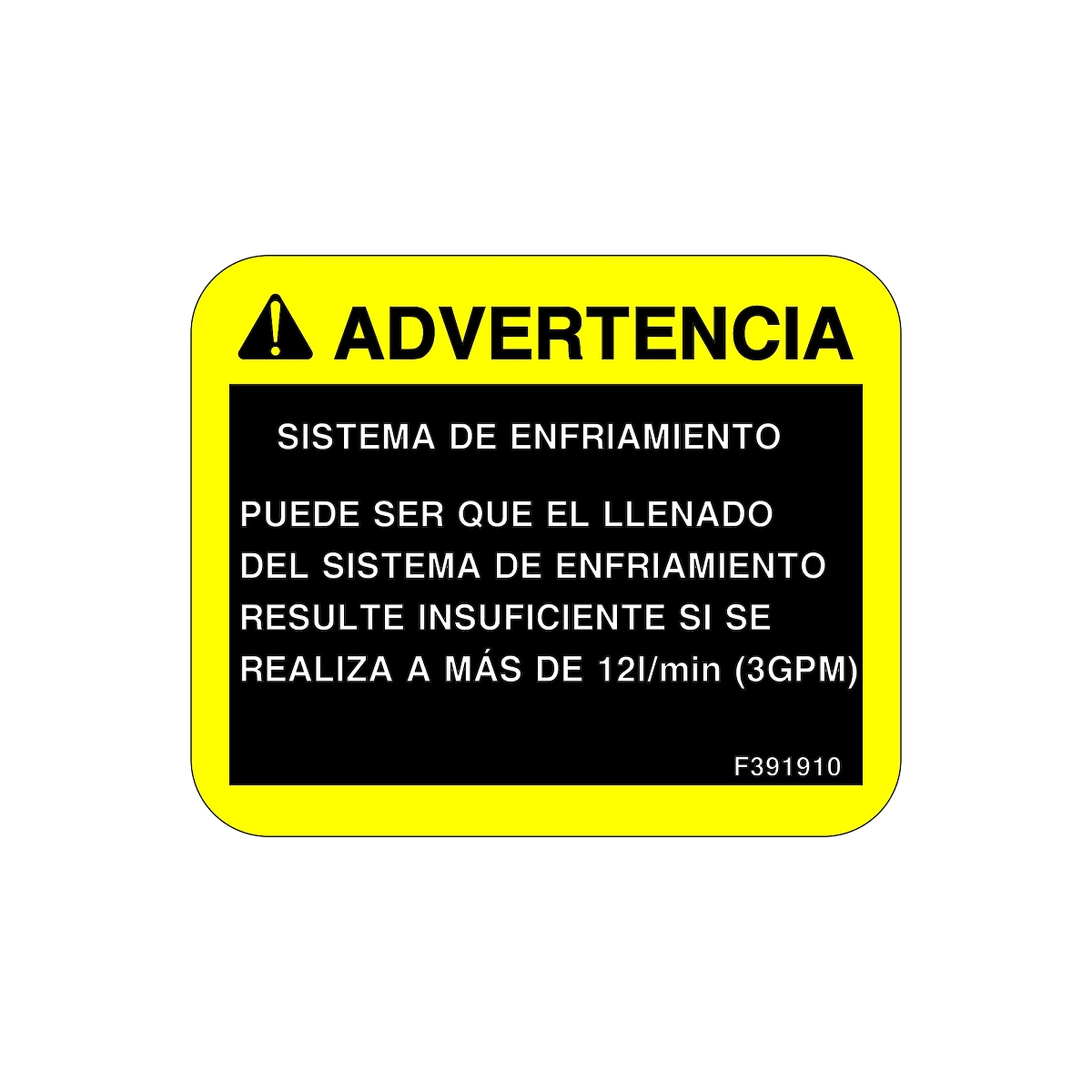 Label, Cooling System, Spanish