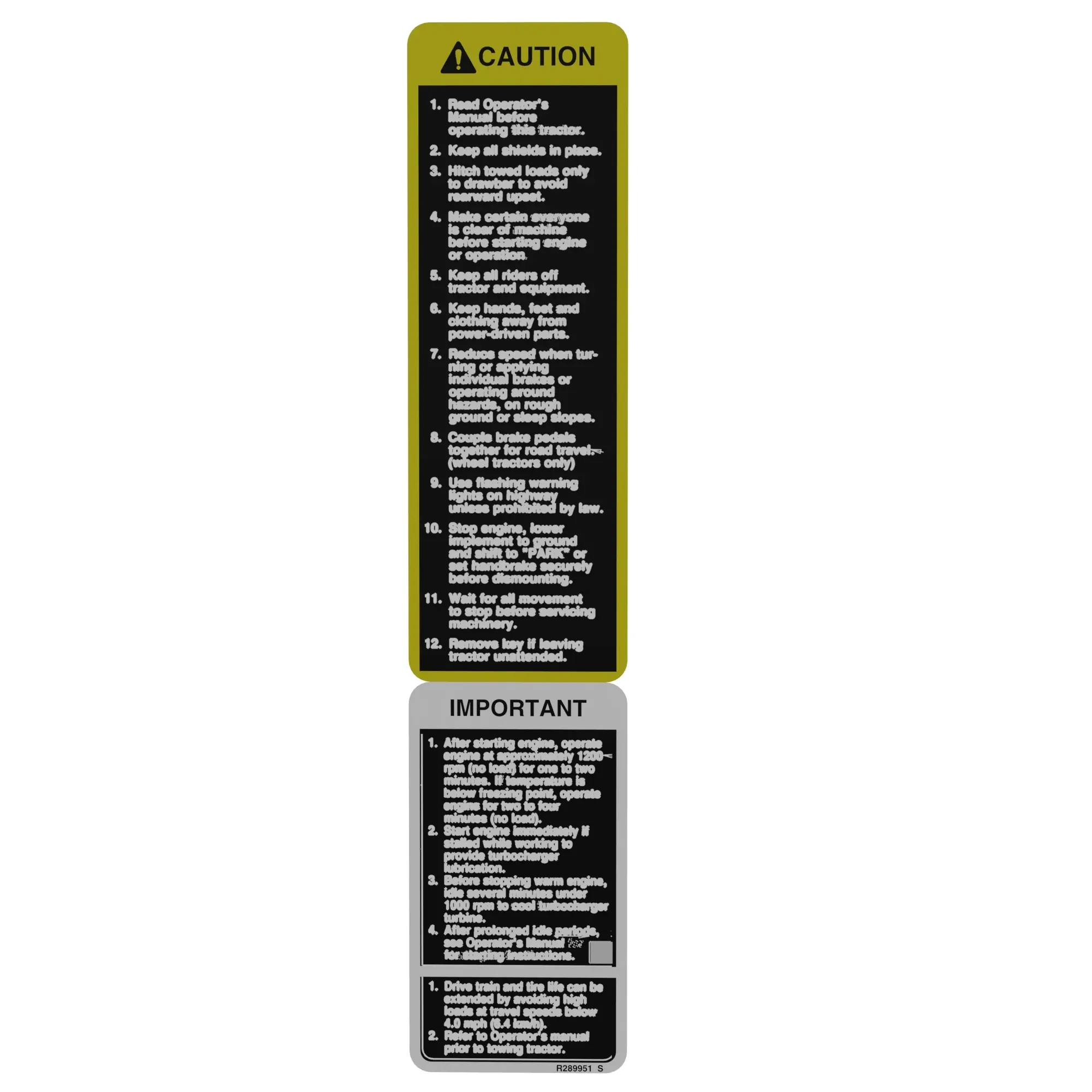 John Deere Caution Label - R289951