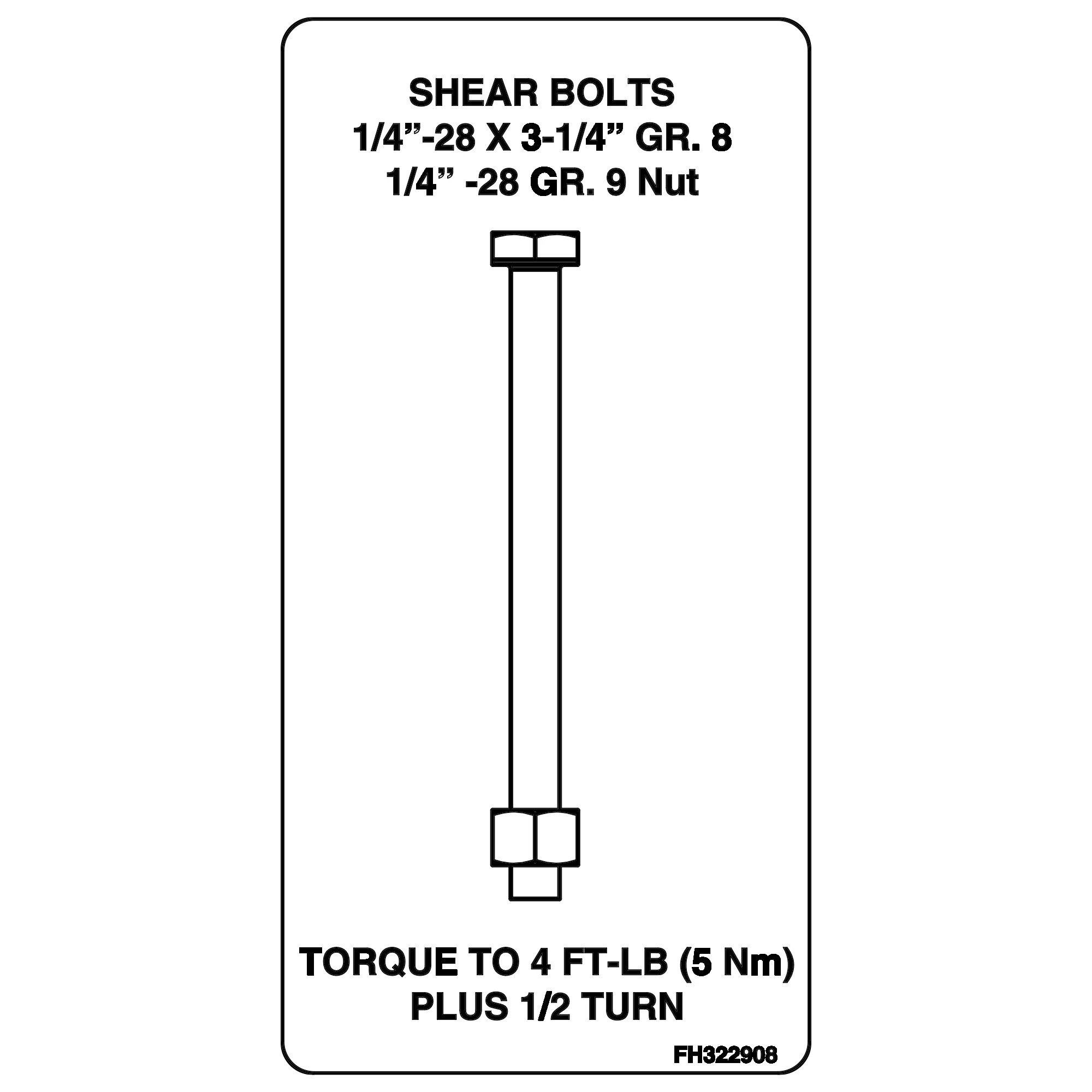 John Deere Shear Bolt Plate, English - FH322908