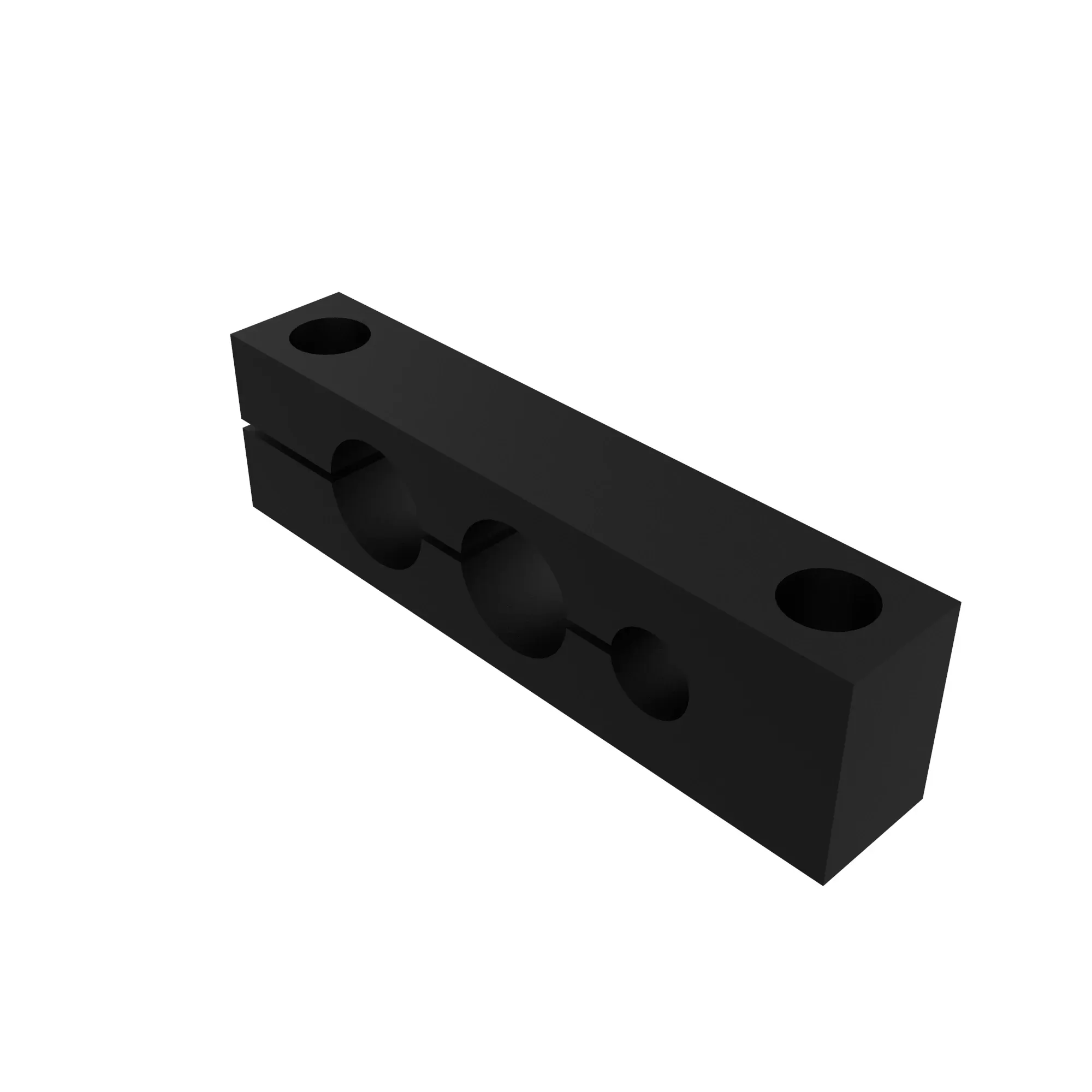 BLOCK, CLAMP, HINGED BLACK, 3 PASSA