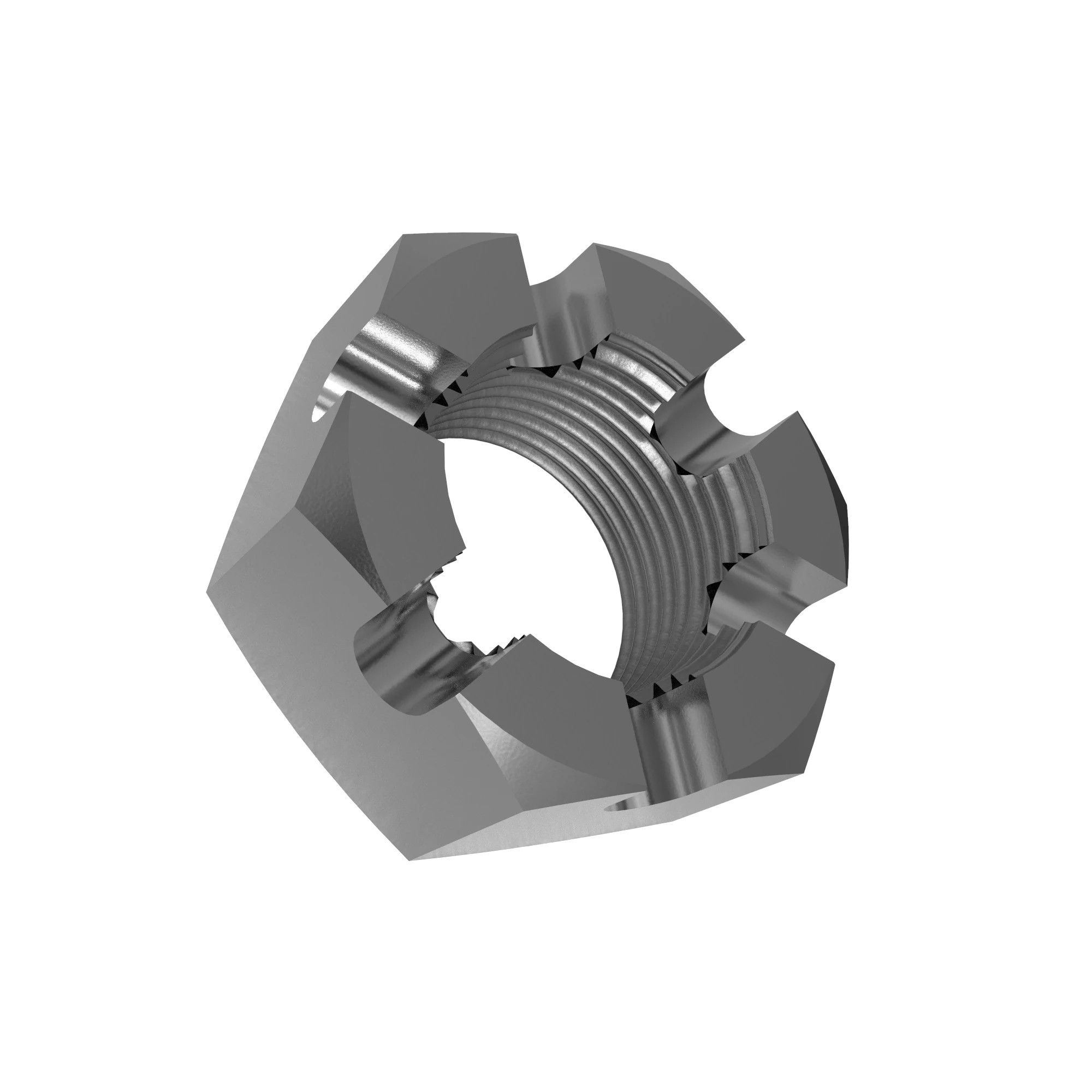 John Deere Hexagonal Slotted Nut, M18 - 14M5408