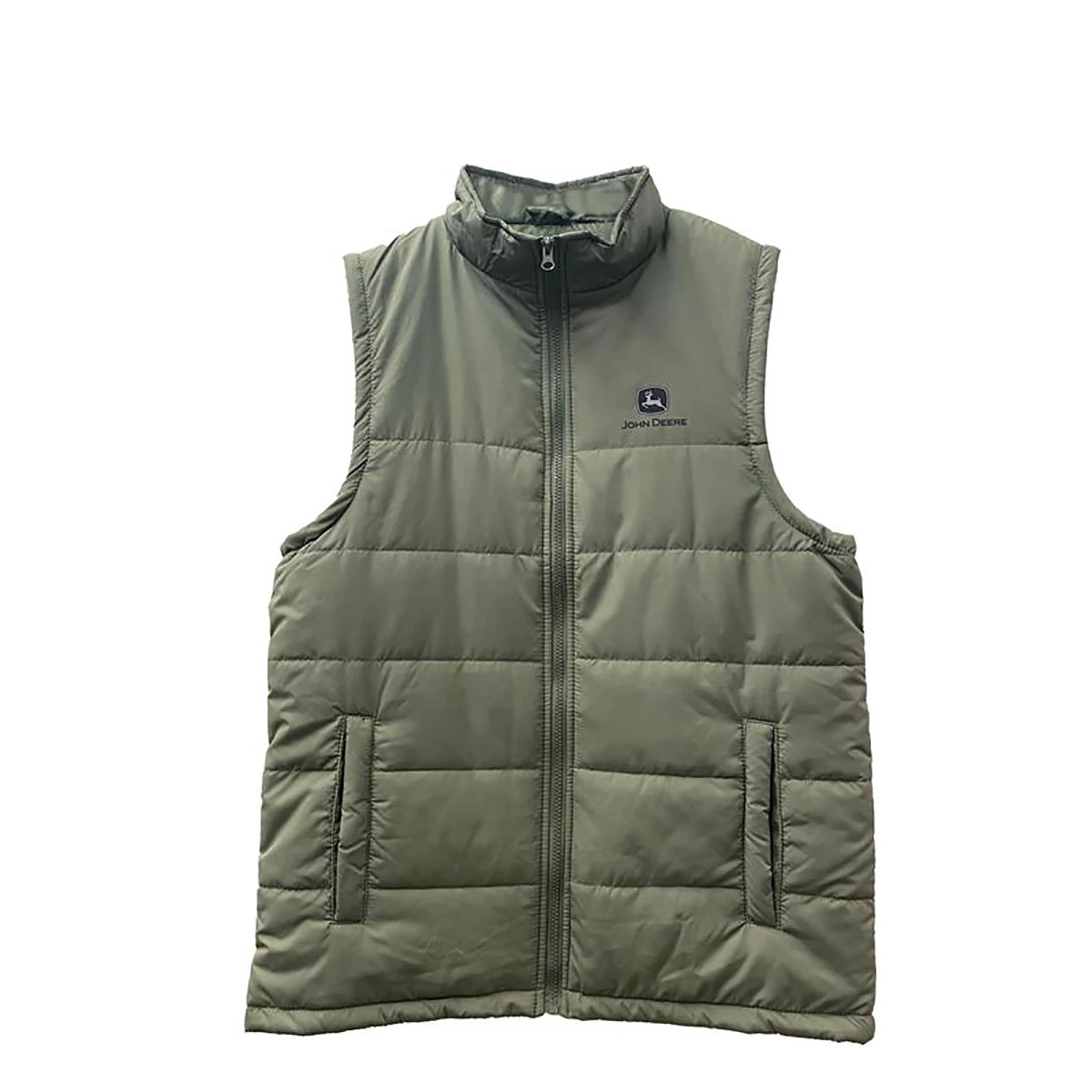 "Olive Poly-fil Zip Vest"