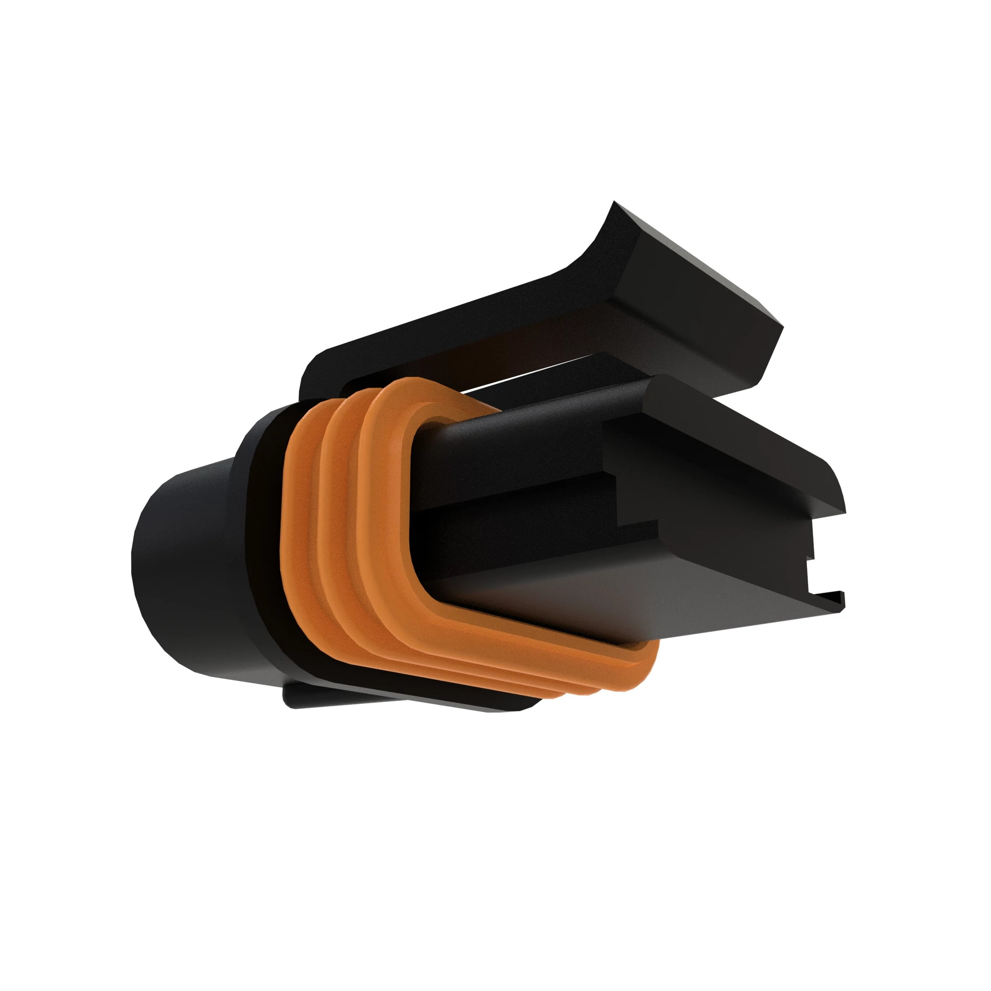 John Deere Black External Electrical Connector Housing, 2 Cavities - 57M8600