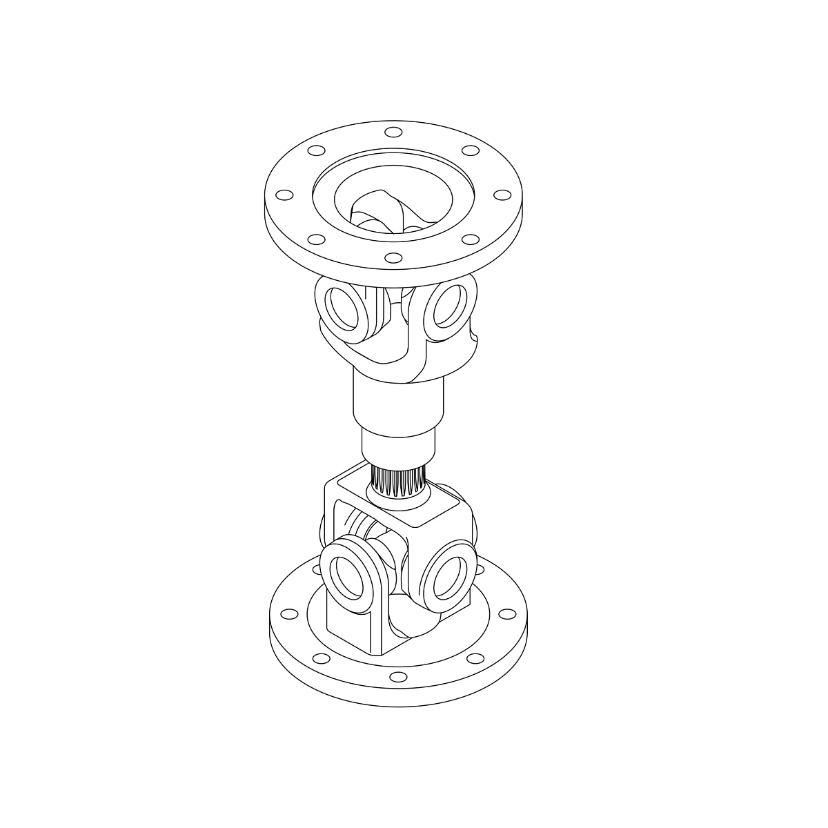 U-Joint With Tube & Shield, PTO Sha