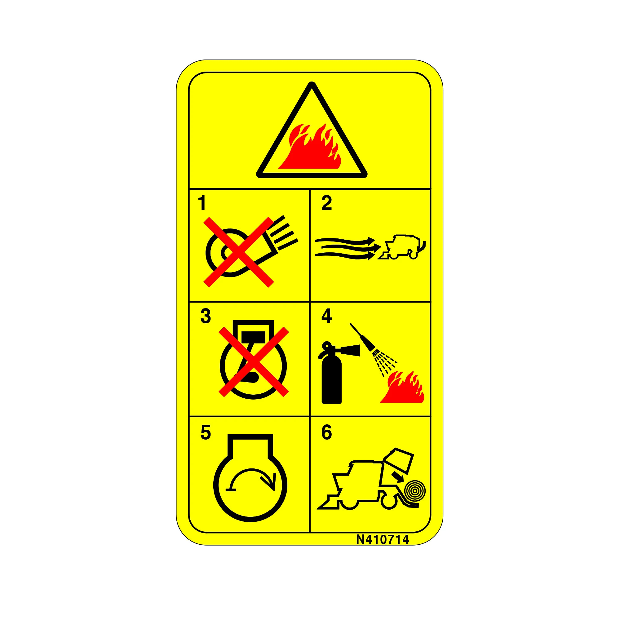 John Deere Caution Fire Label - N410714