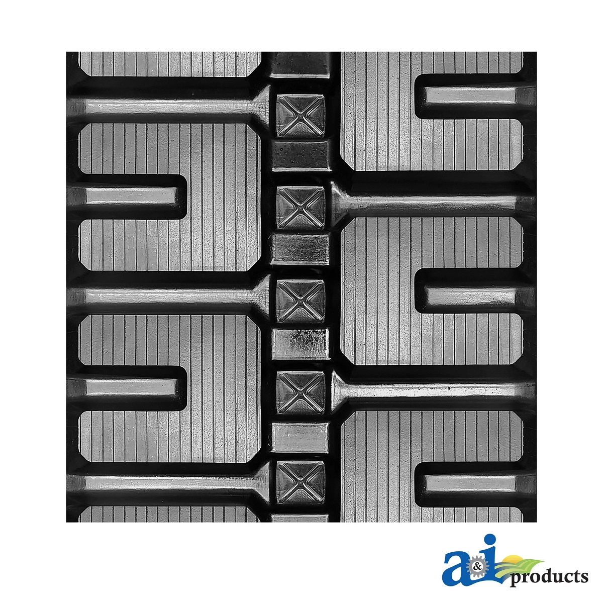 A&I Products C-Block Tread Pattern (E3) Rubber Track, Width 400 mm, Pitch 86 mm, Links 56 - A-4008656E3