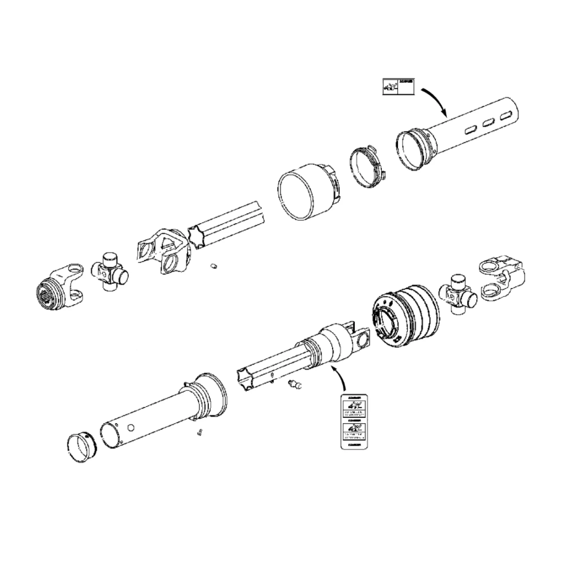 John Deere Corn Head Universal Driveshaft - AXE46018