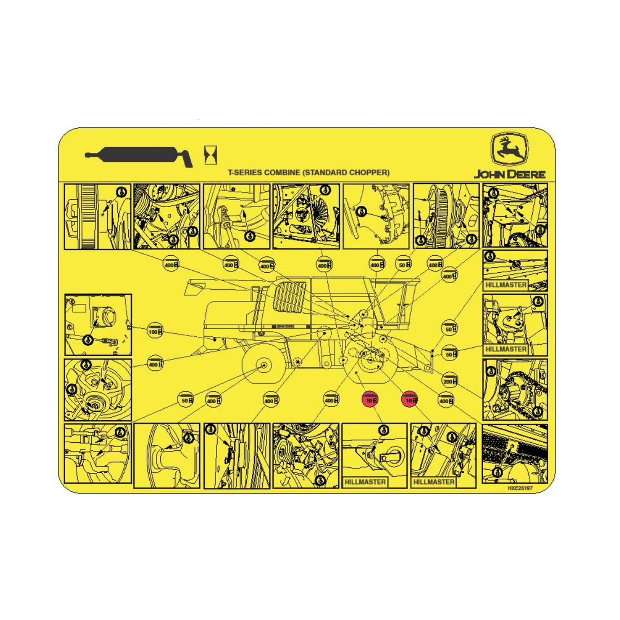 John Deere Lubrication Plan Label - HXE25197