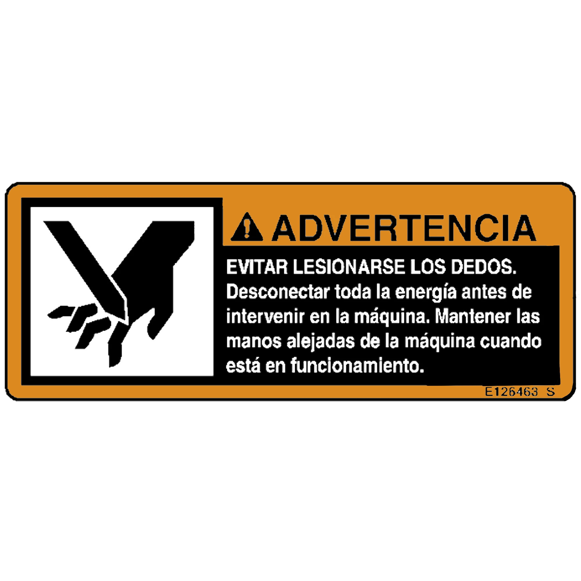 John Deere Warning Label, Spanish - E126463