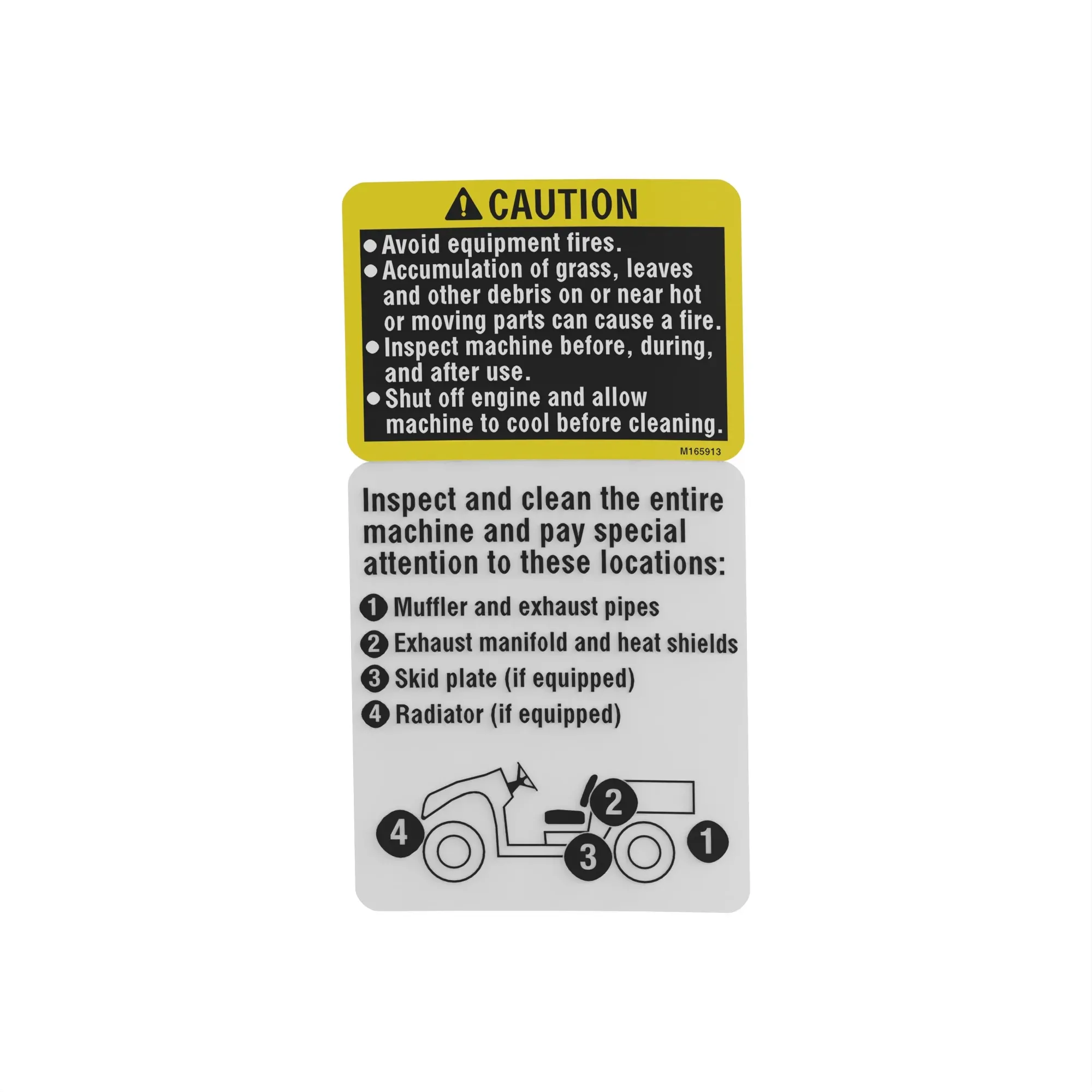 John Deere Cleaning Label, English - M165913