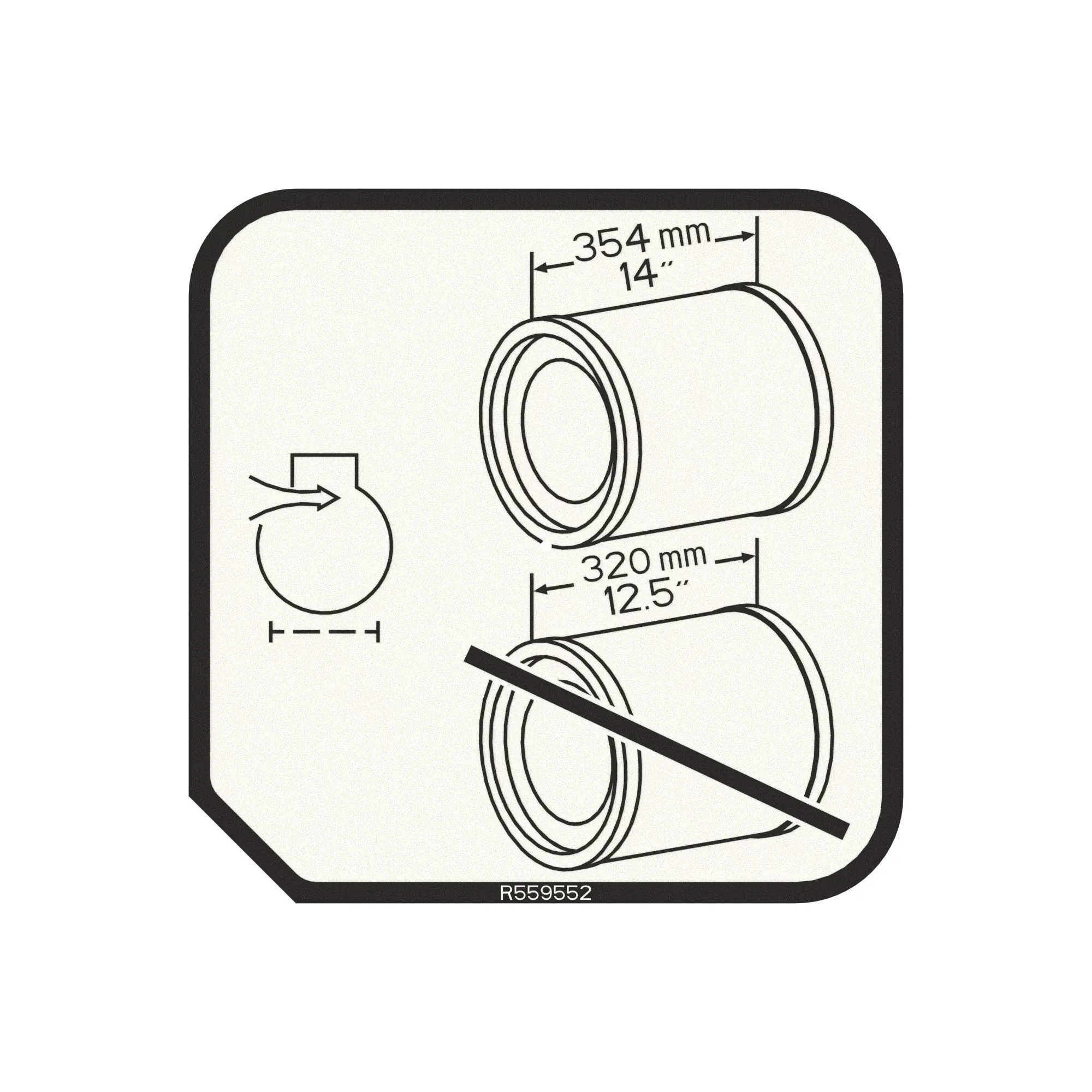 John Deere Air Filter Size Label - R559552