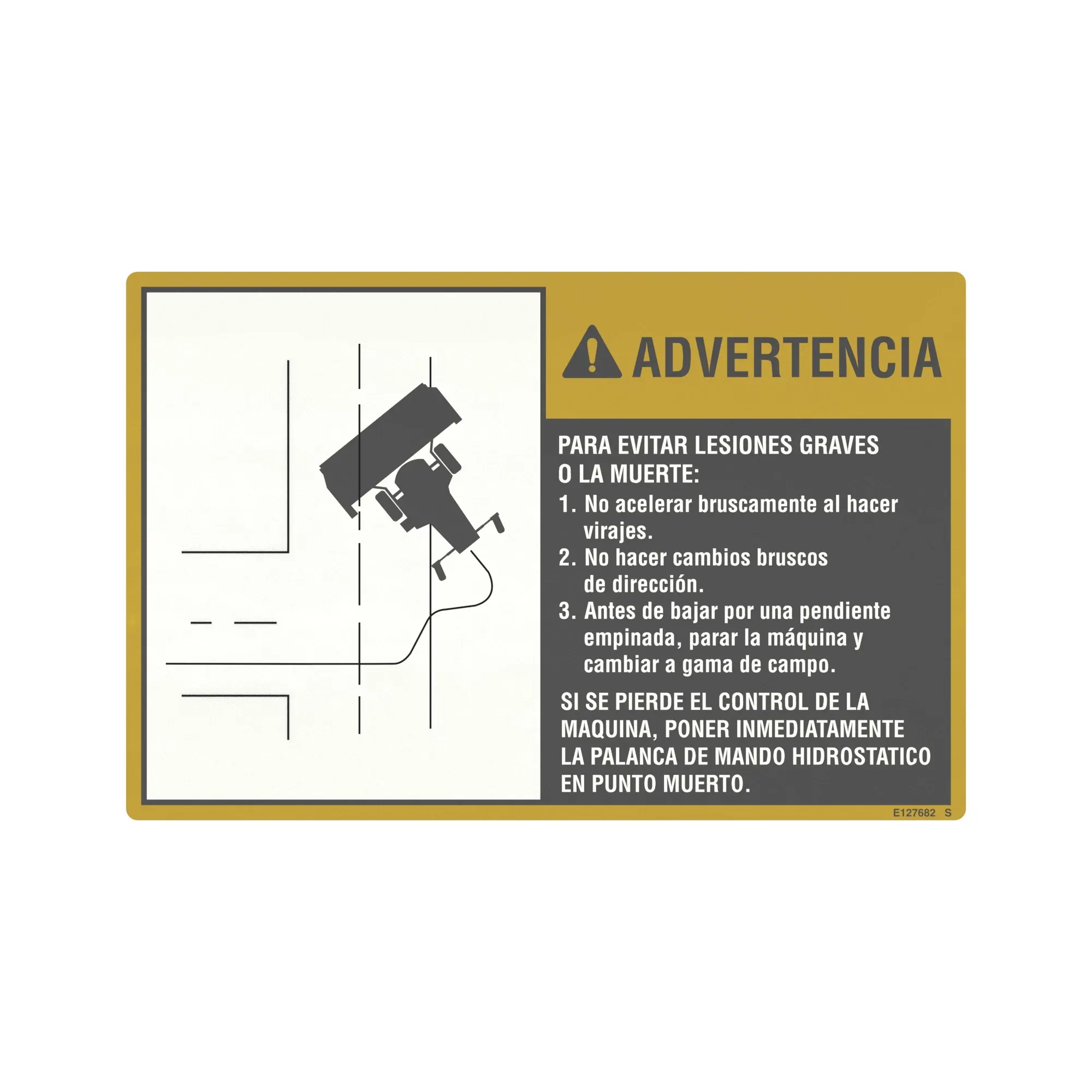 John Deere Safety Sign - E127682