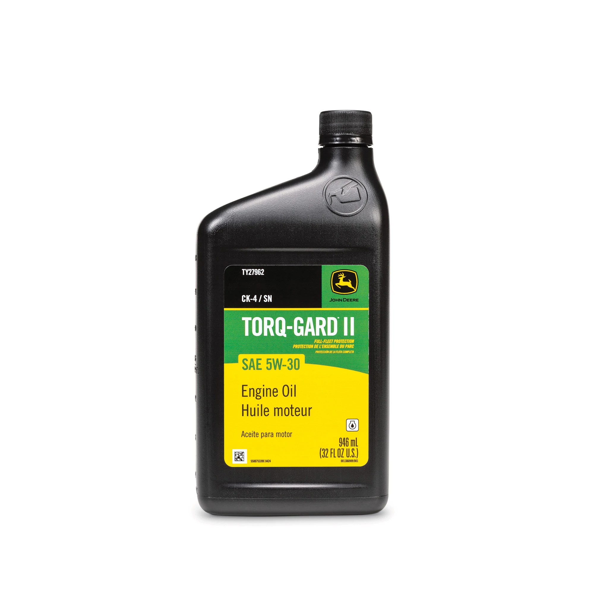John Deere Engine Oil, Torq-Gard™ II, SAE 5W-30, API CK-4/SN, 946 ml (32 Fluid Oz) - TY27962