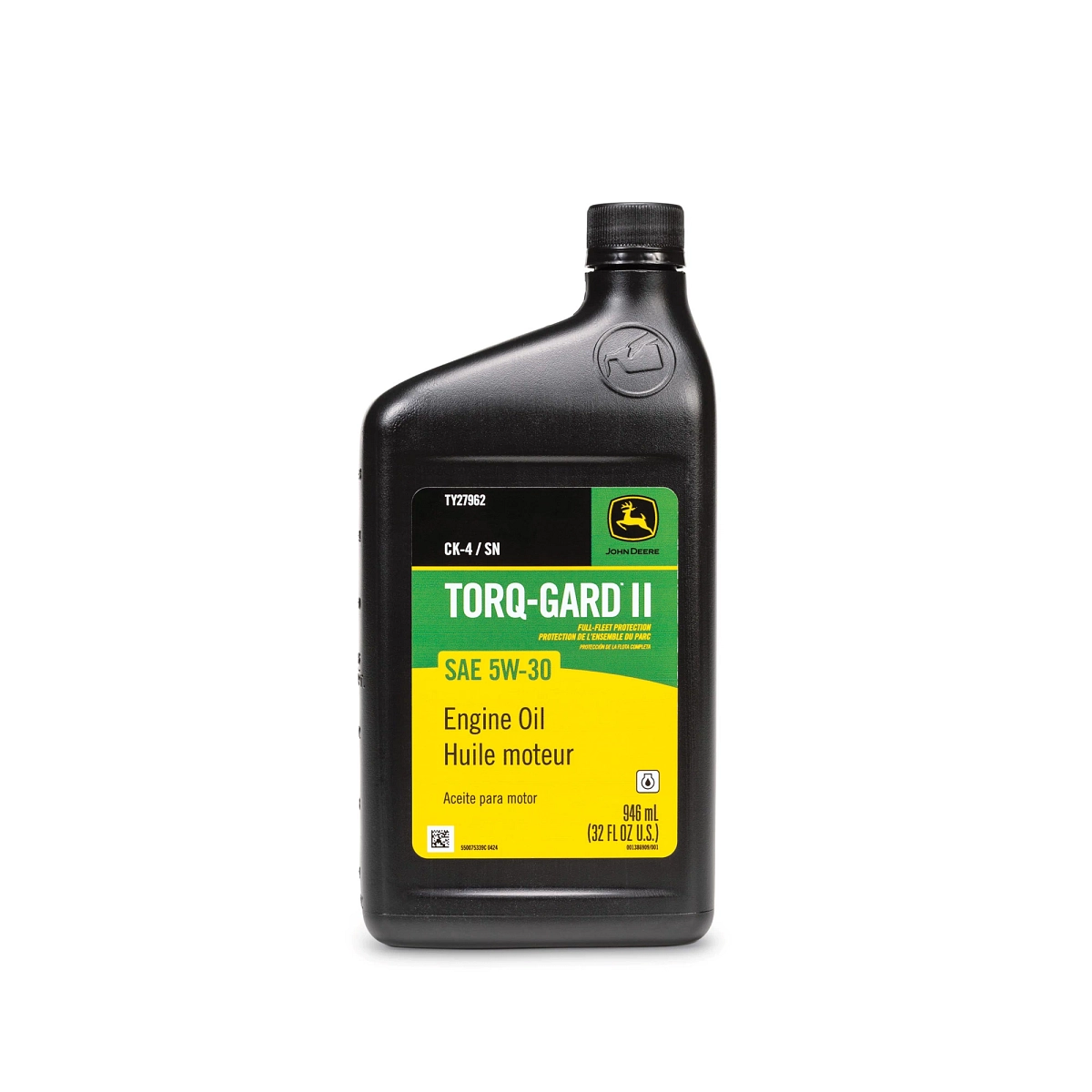 John Deere Engine Oil, Torq-Gard™ II, SAE 5W-30, API CK-4/SN, 946 ml (32 Fluid Oz) - TY27962