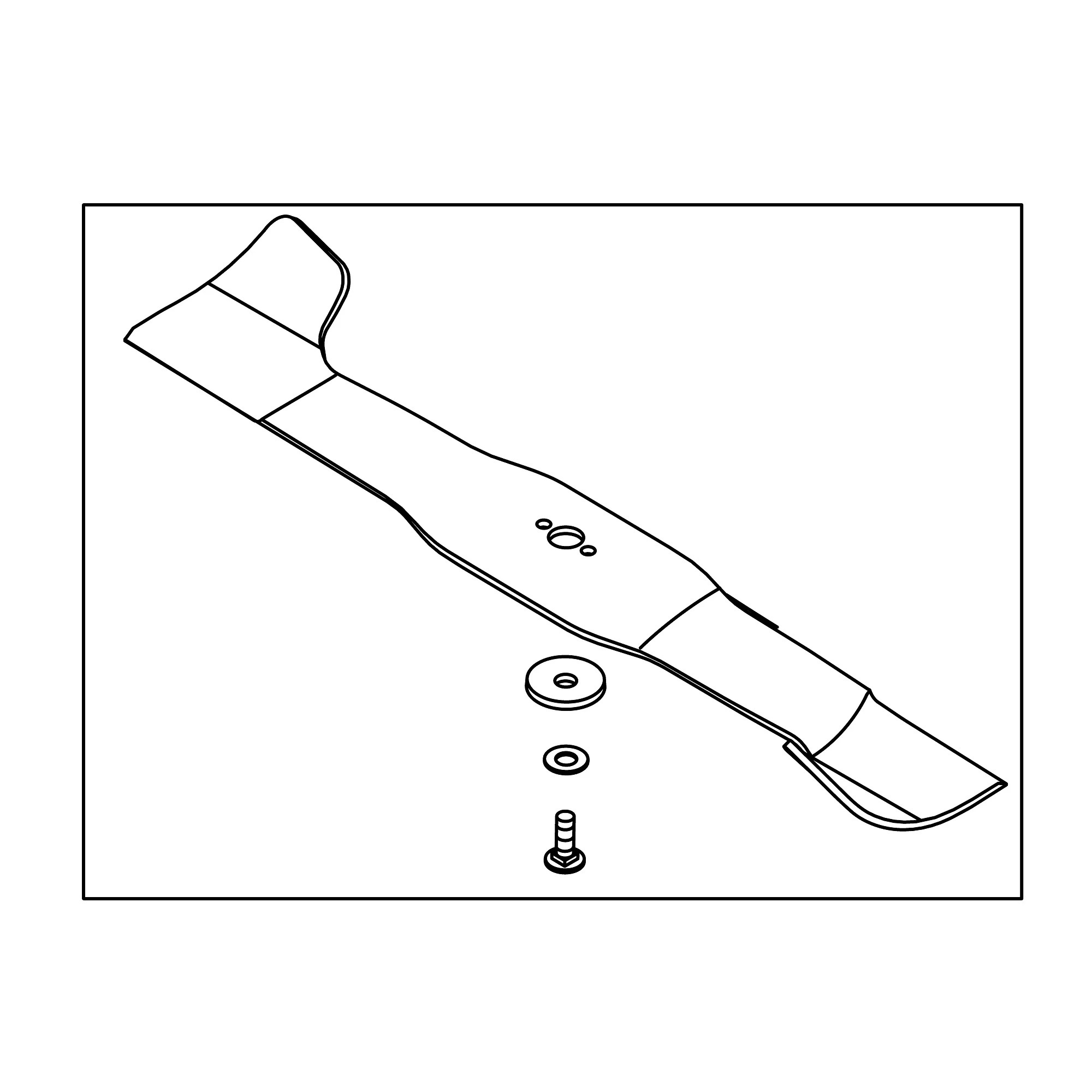 John Deere Right Side Mid Mount Mower Blade Kit, 26.5 mm Center Hole - AM148487