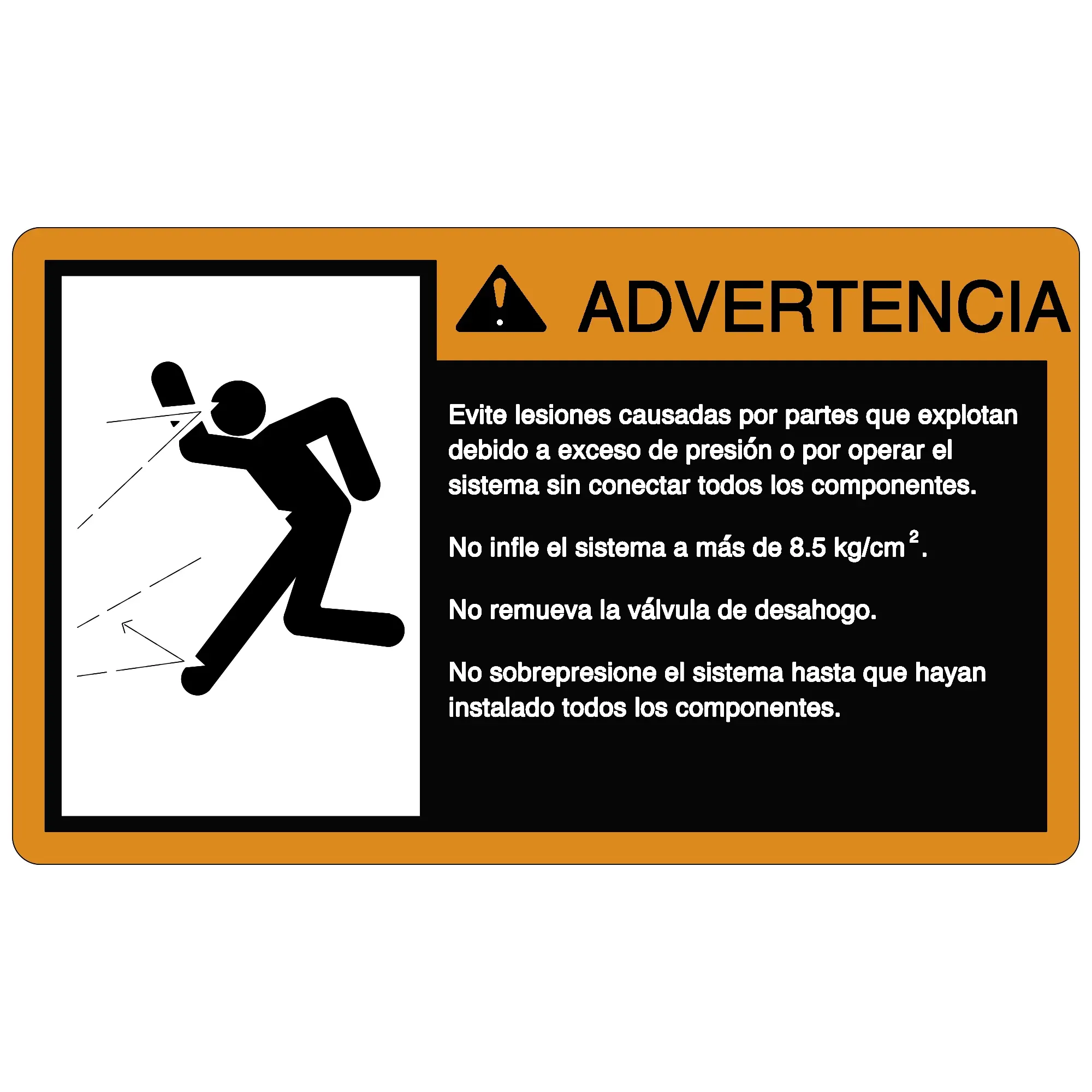 John Deere Safety Sign, Warning, Spanish - A78691