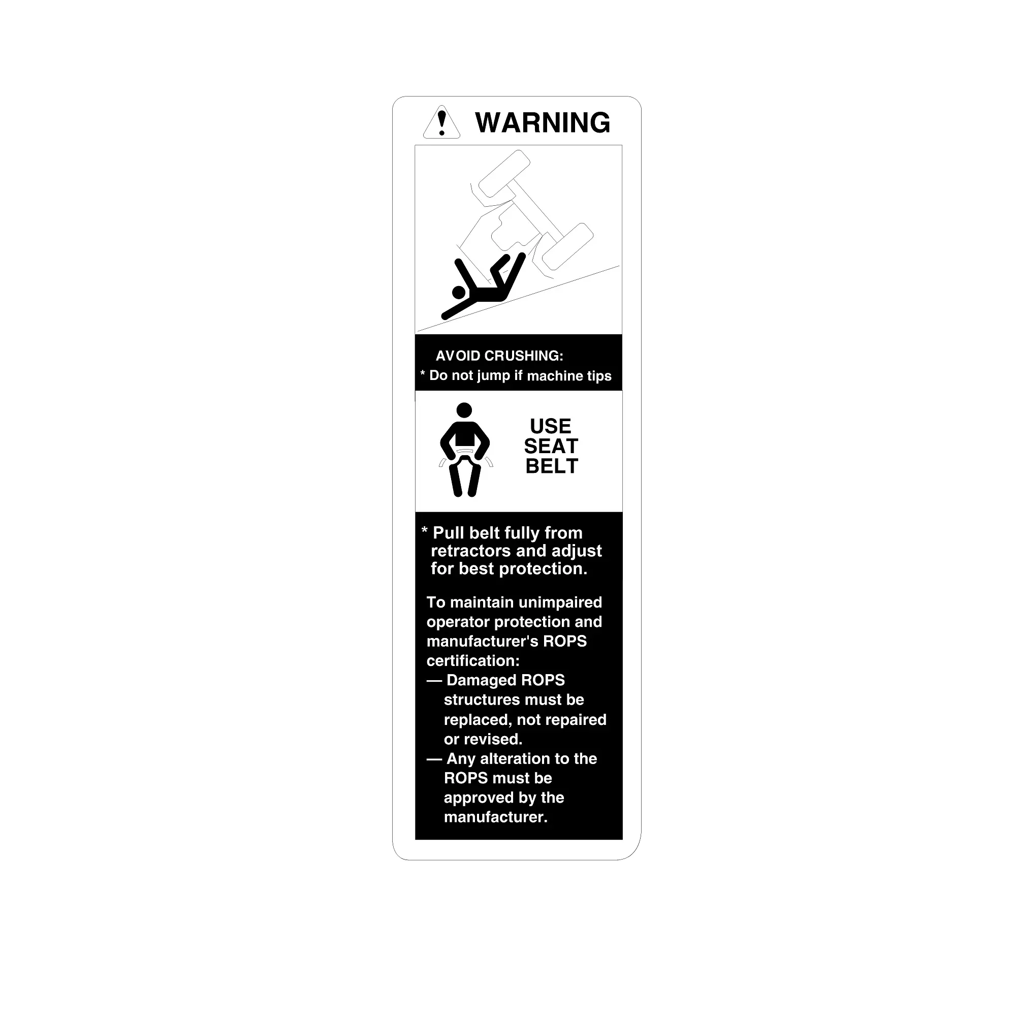 John Deere ROPS Caution Label - R135987