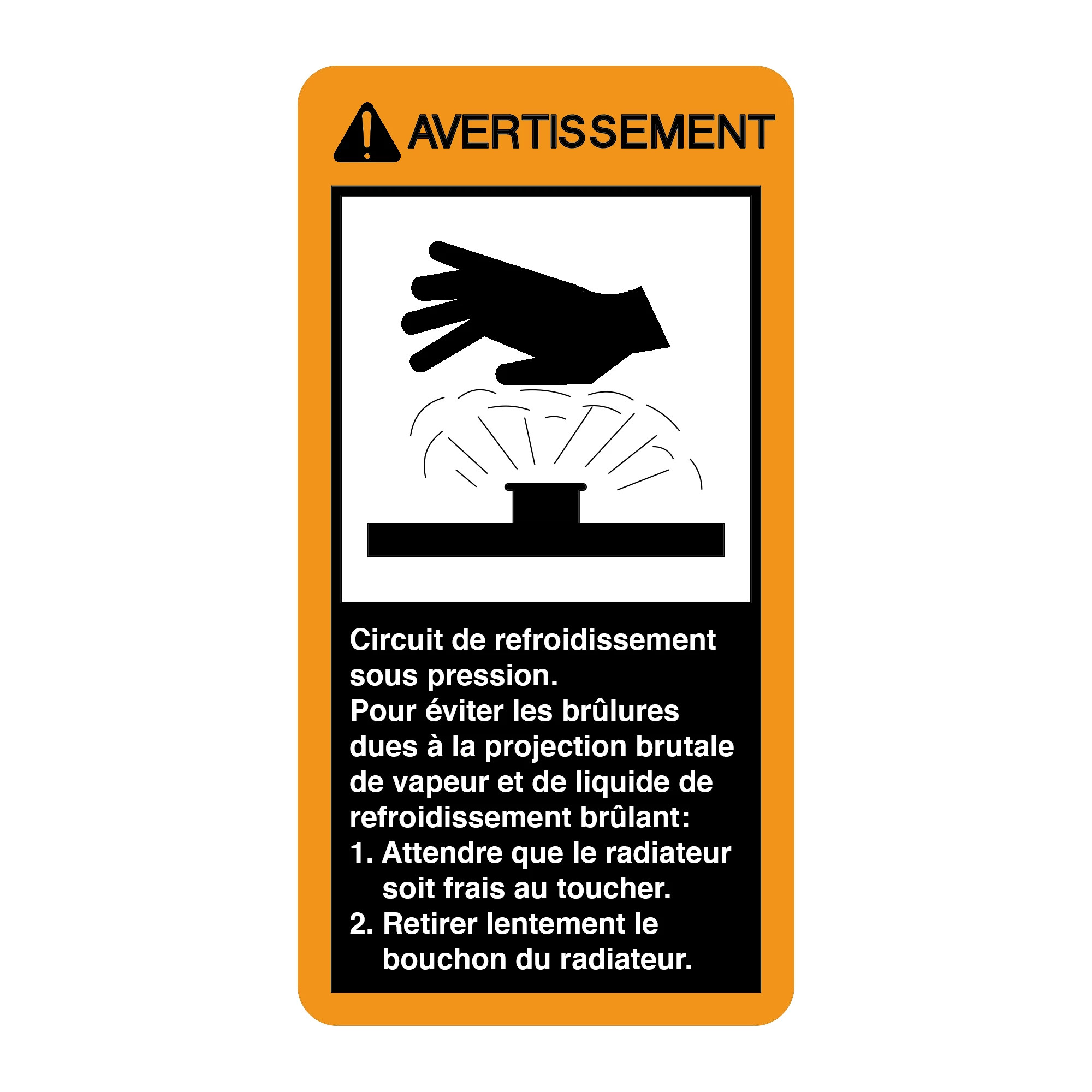SIGN,SAFETY-PRESSURE COOLING SYS.