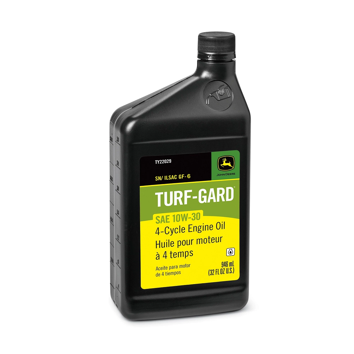 John Deere 4-Cycle Engine Oil, Turf-Gard™, SAE 10W-30, API SN/GF6, 946 ml (32 Fluid Oz) - TY22029