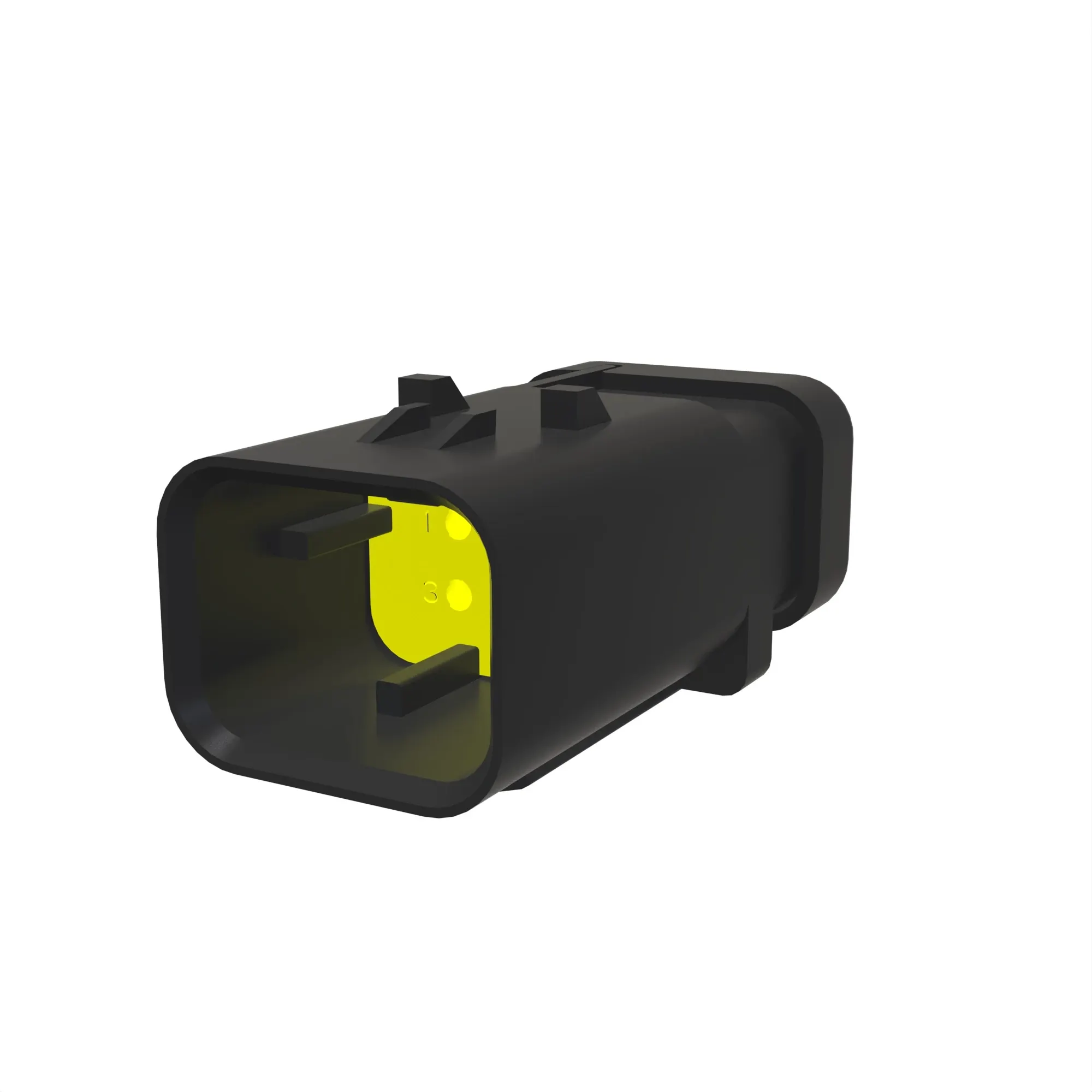John Deere Yellow Electrical Connector Housing, Cavities 4 - 57M9748