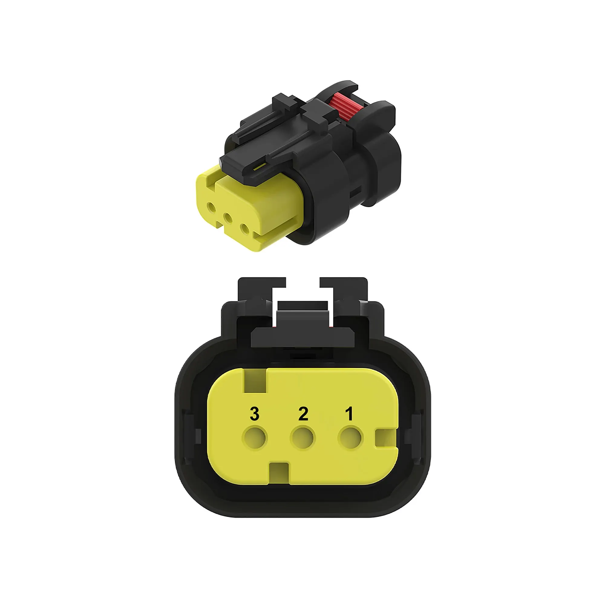 John Deere Yellow Electrical Connector Housing, Cavities 3 - 57M9736