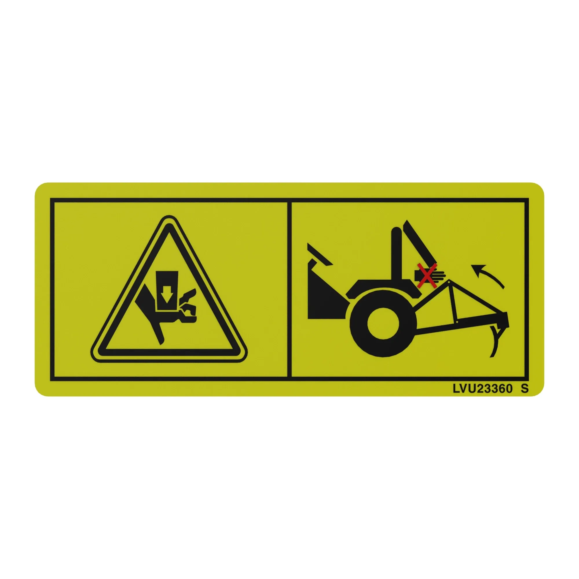 John Deere EEC Warning Folding ROPS Label - LVU23360